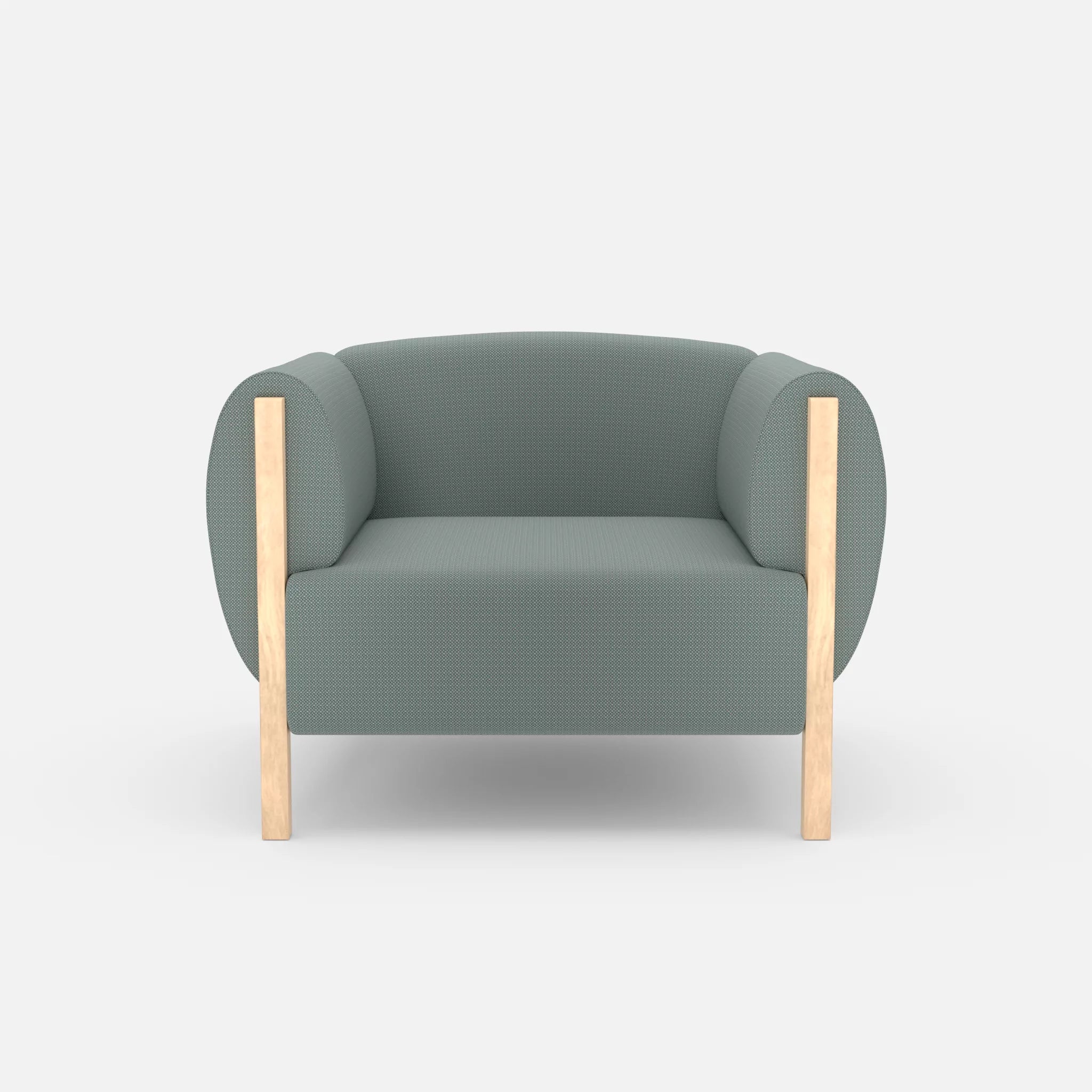 1 Sitzer Sofa Mallow credolake in Graublau von vorne