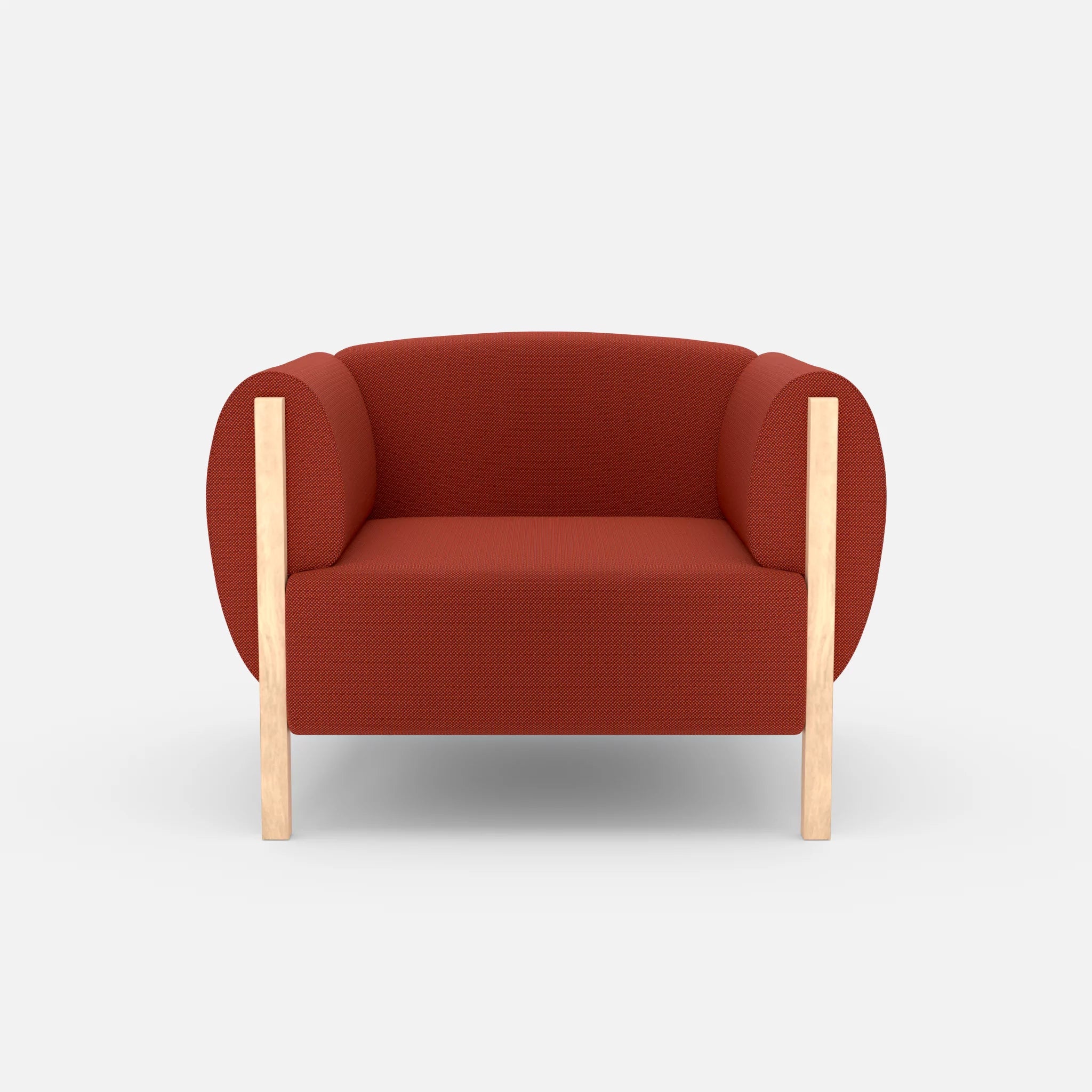 1 Sitzer Sofa Mallow credolampion in Rot von vorne
