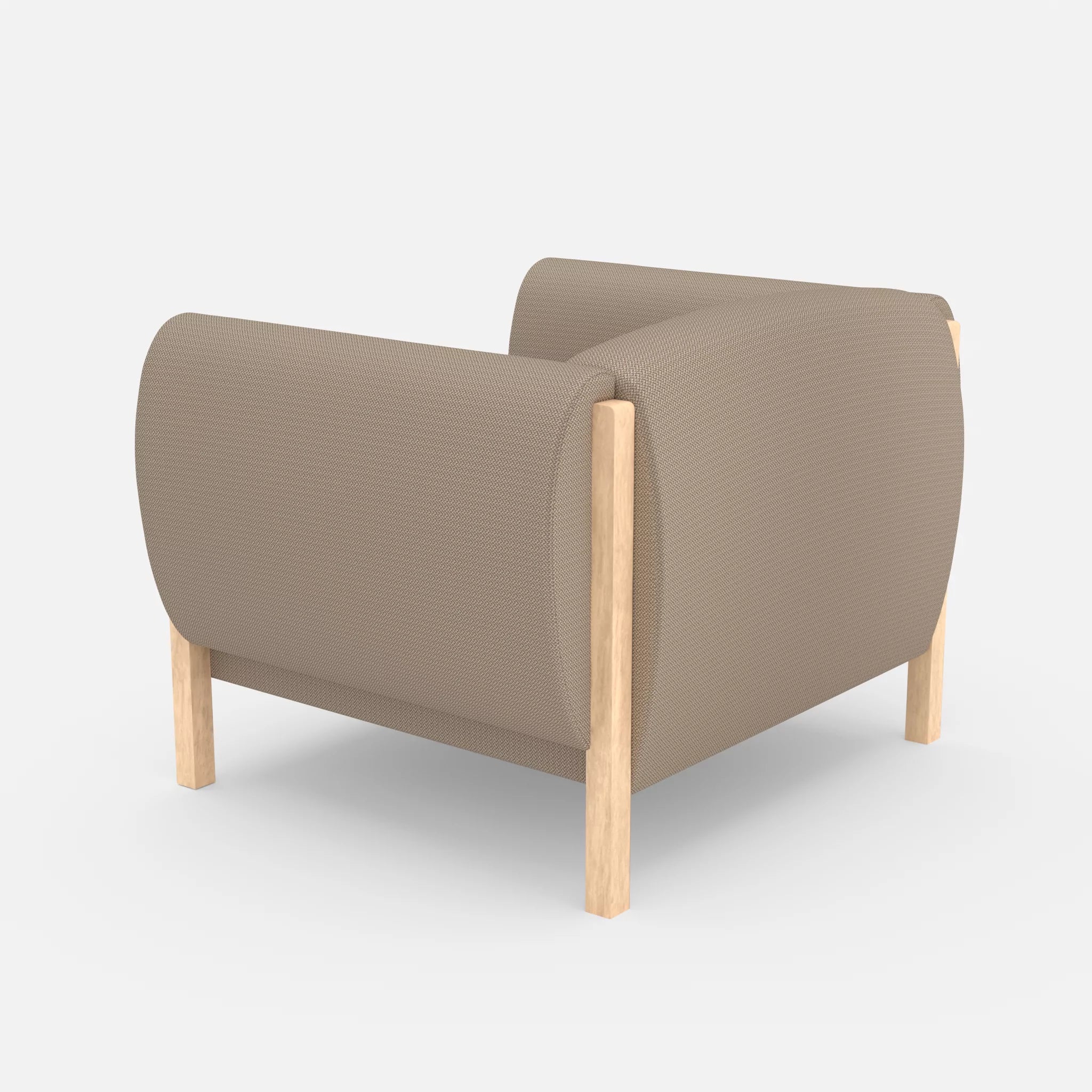 1 Sitzer Sofa Mallow credomacadamia in Beige von hinten