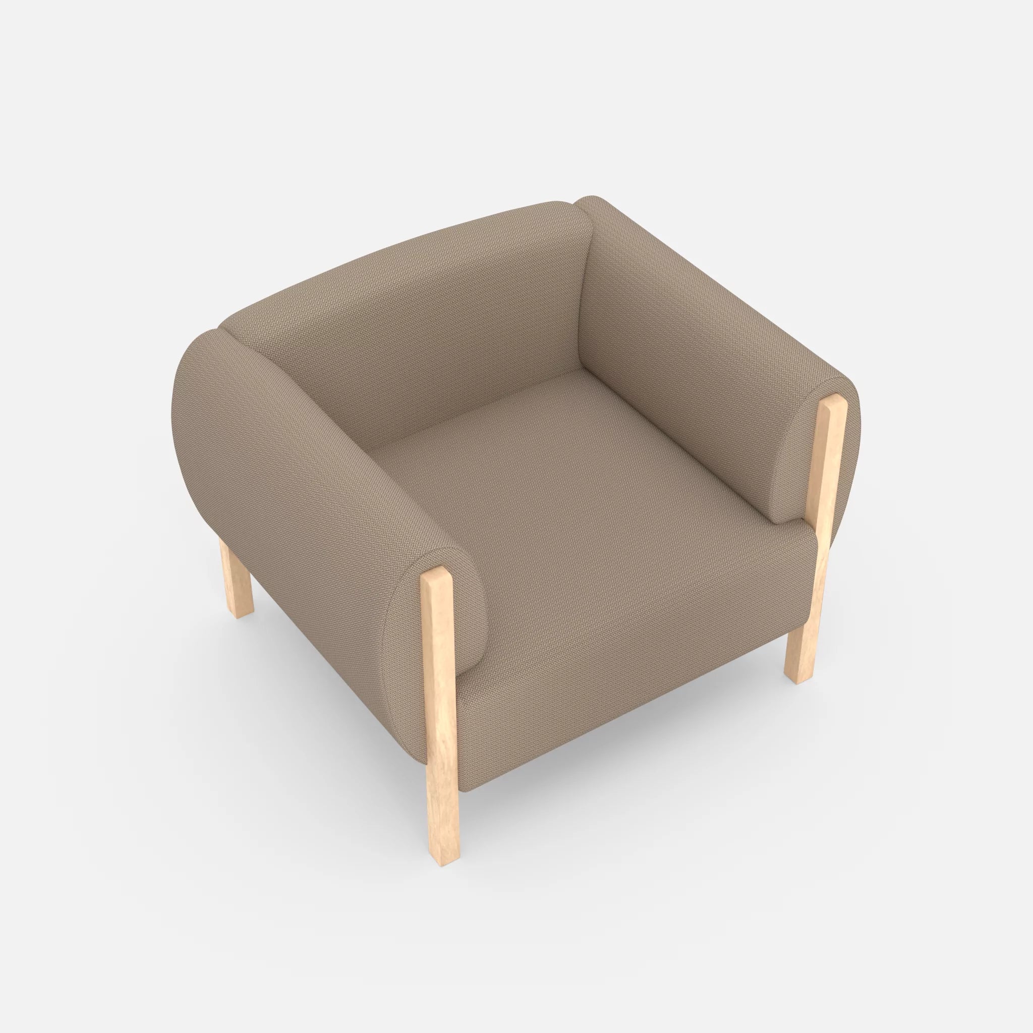 1 Sitzer Sofa Mallow credomacadamia in Beige von oben