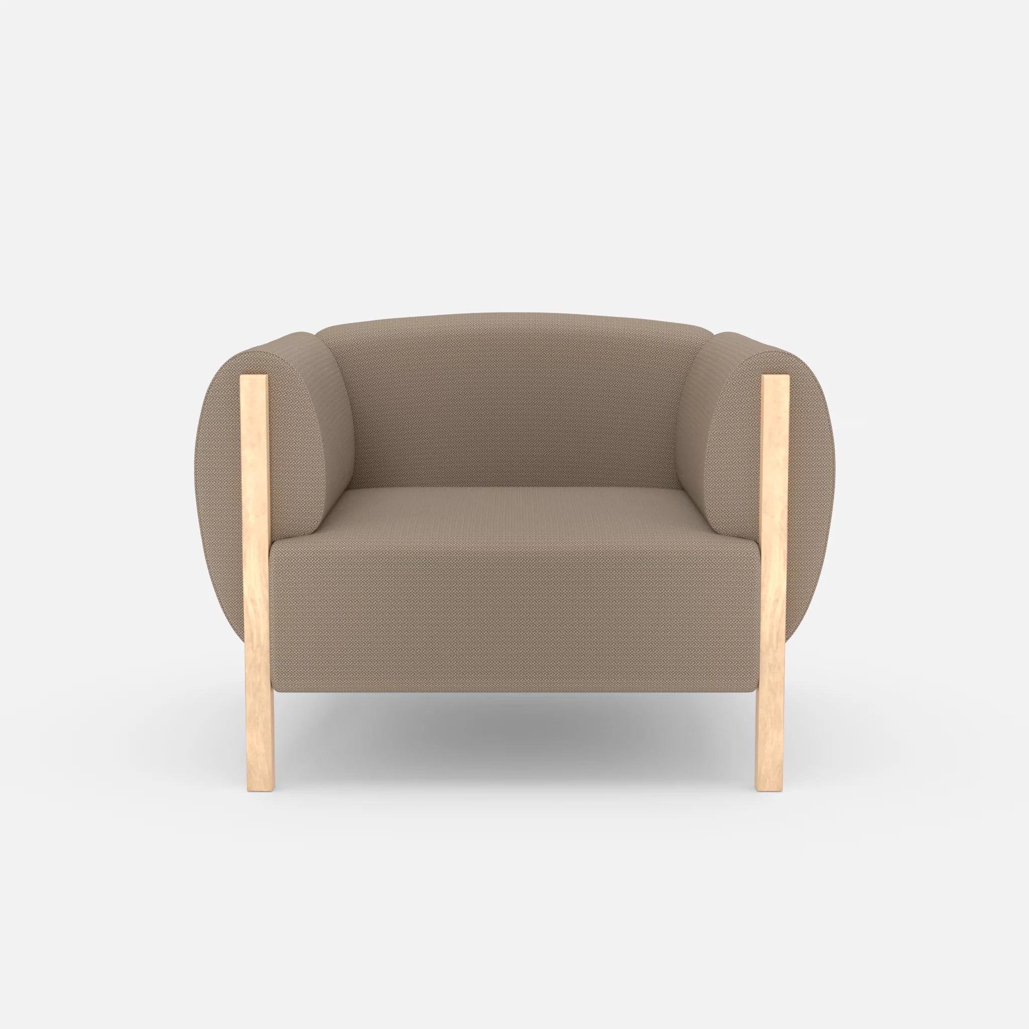 1 Sitzer Sofa Mallow credomacadamia in Beige von vorne
