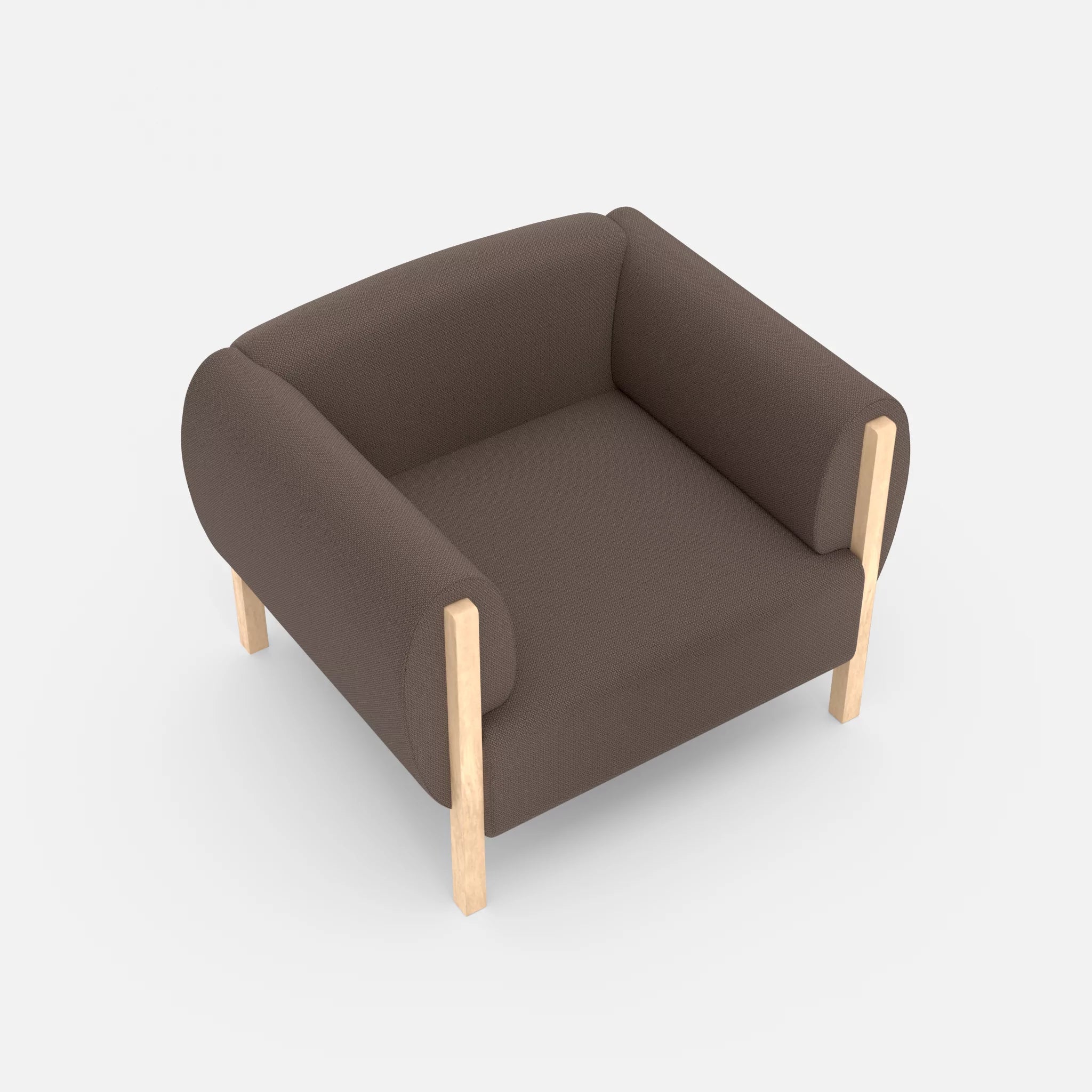 1 Sitzer Sofa Mallow credowalnut in Dunkelgrau von oben