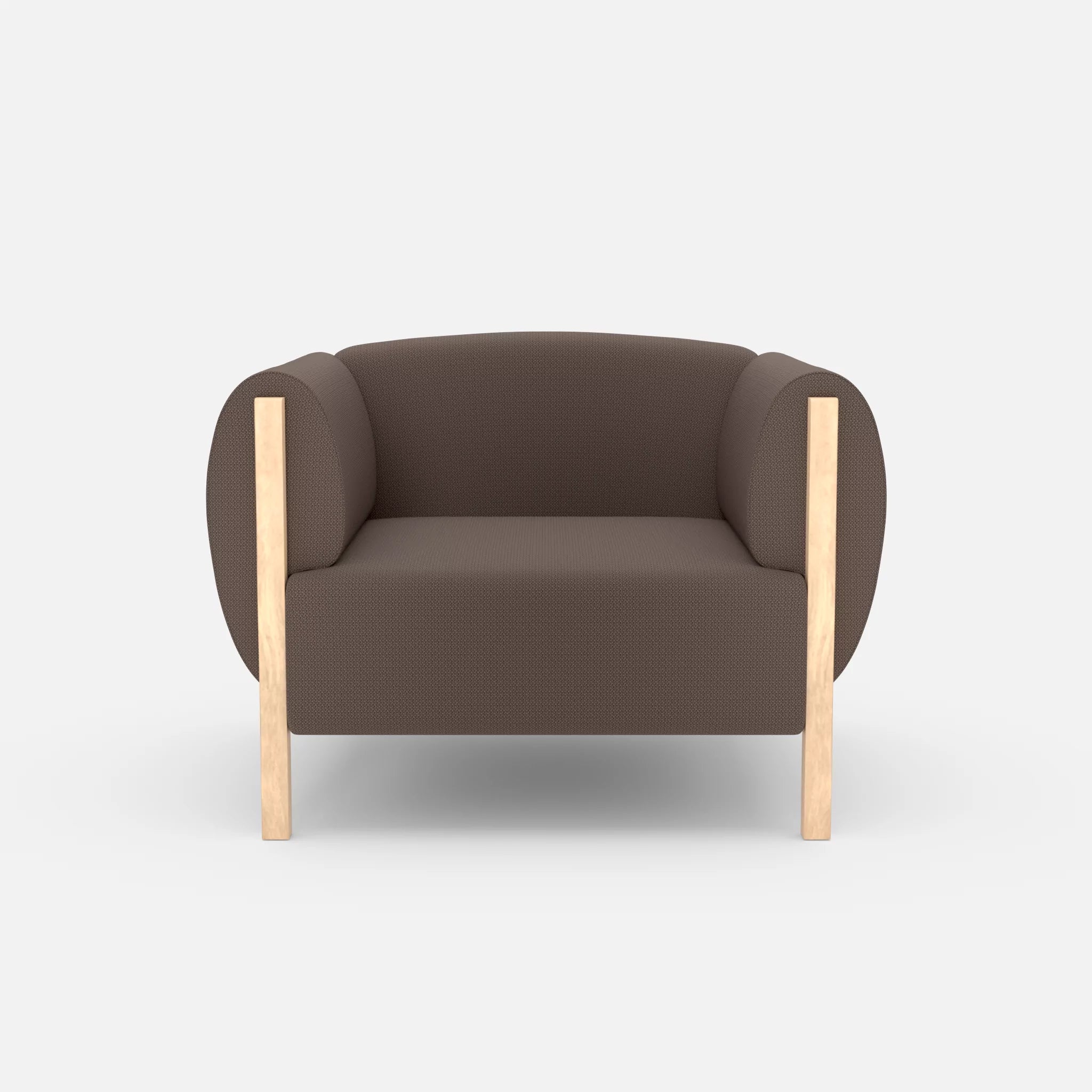 1 Sitzer Sofa Mallow credowalnut in Dunkelgrau von vorne