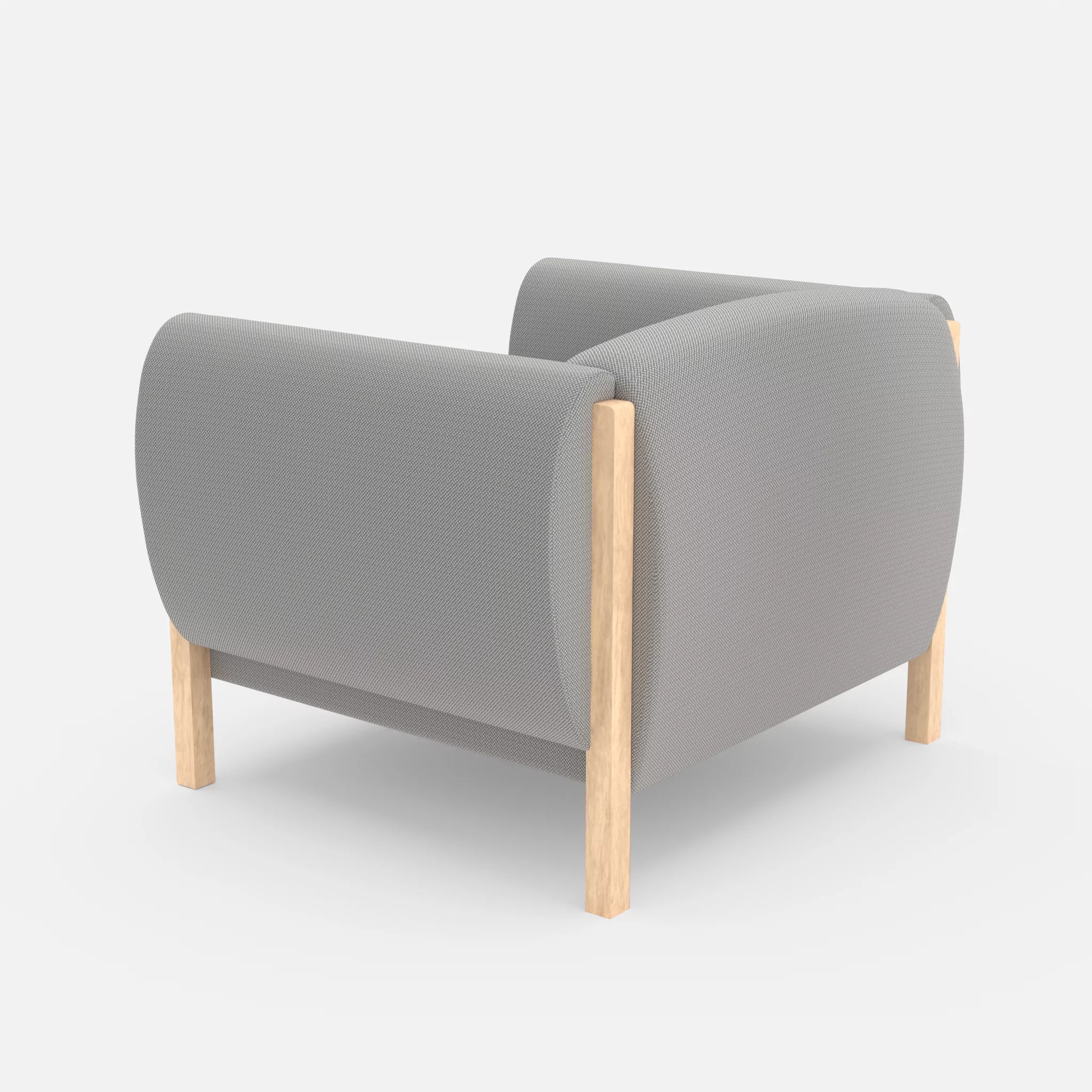 1 Sitzer Sofa Mallow credozinn in Mittelgrau von hinten