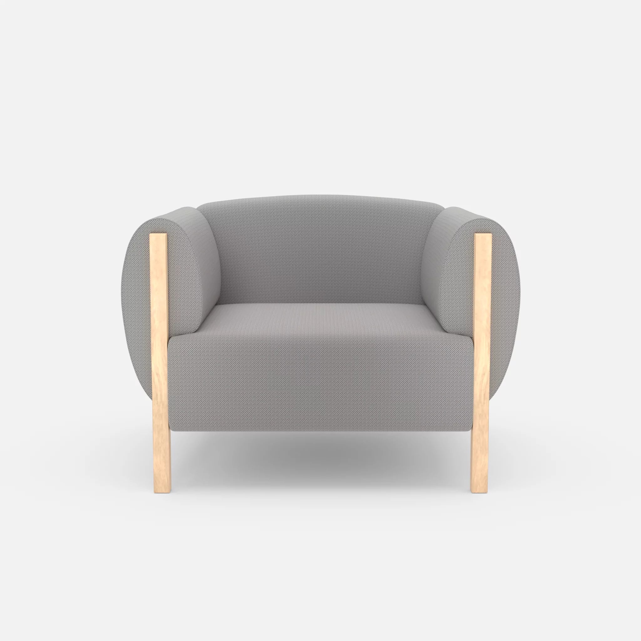 1 Sitzer Sofa Mallow credozinn in Mittelgrau von vorne