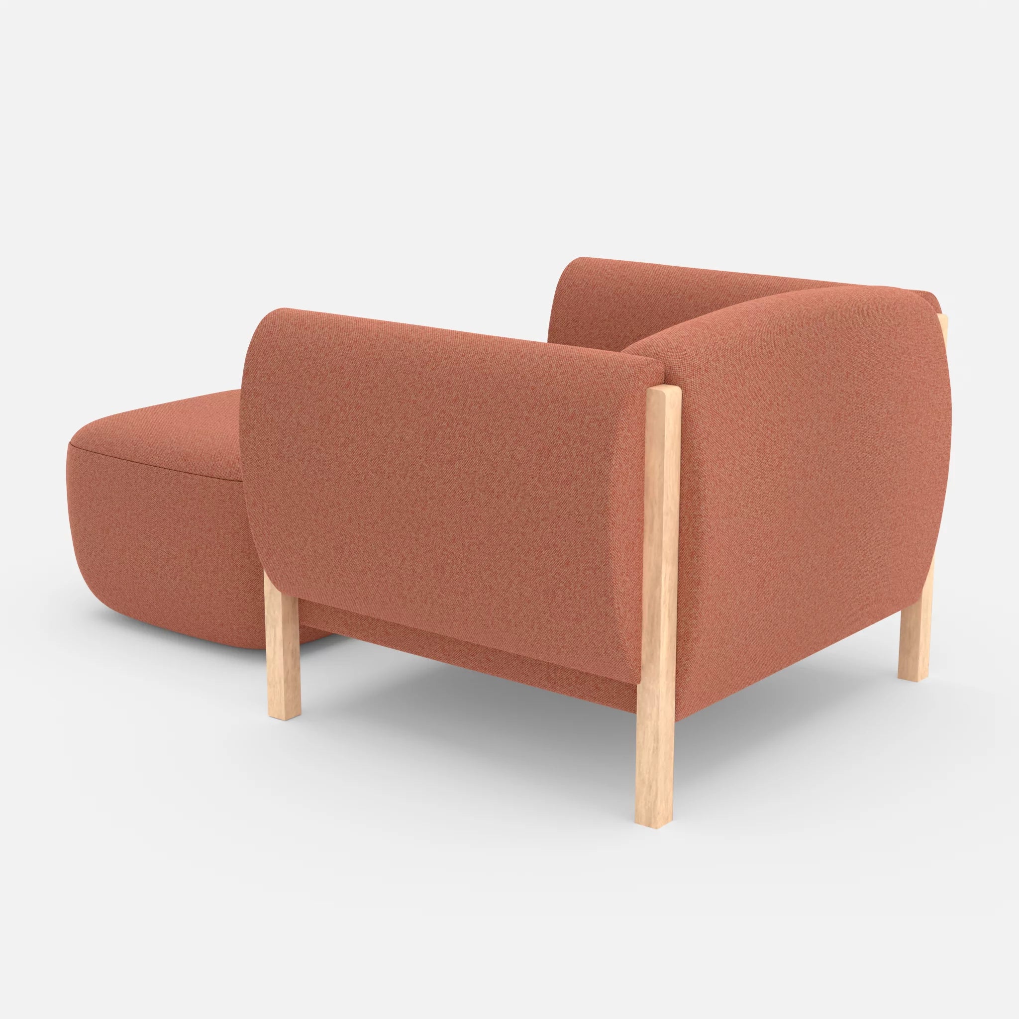 1 Sitzer Sofa Mallow mit Pouf celia0217 in Orange von hinten