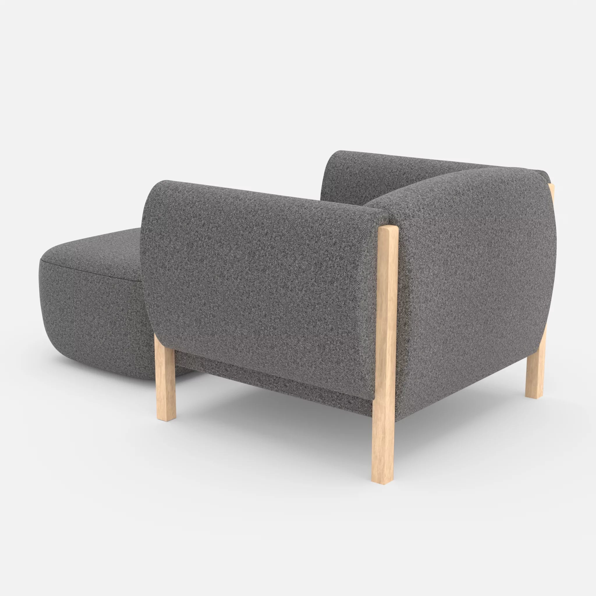 1 Sitzer Sofa Mallow mit Pouf celia0218 in Dunkelgrau von hinten