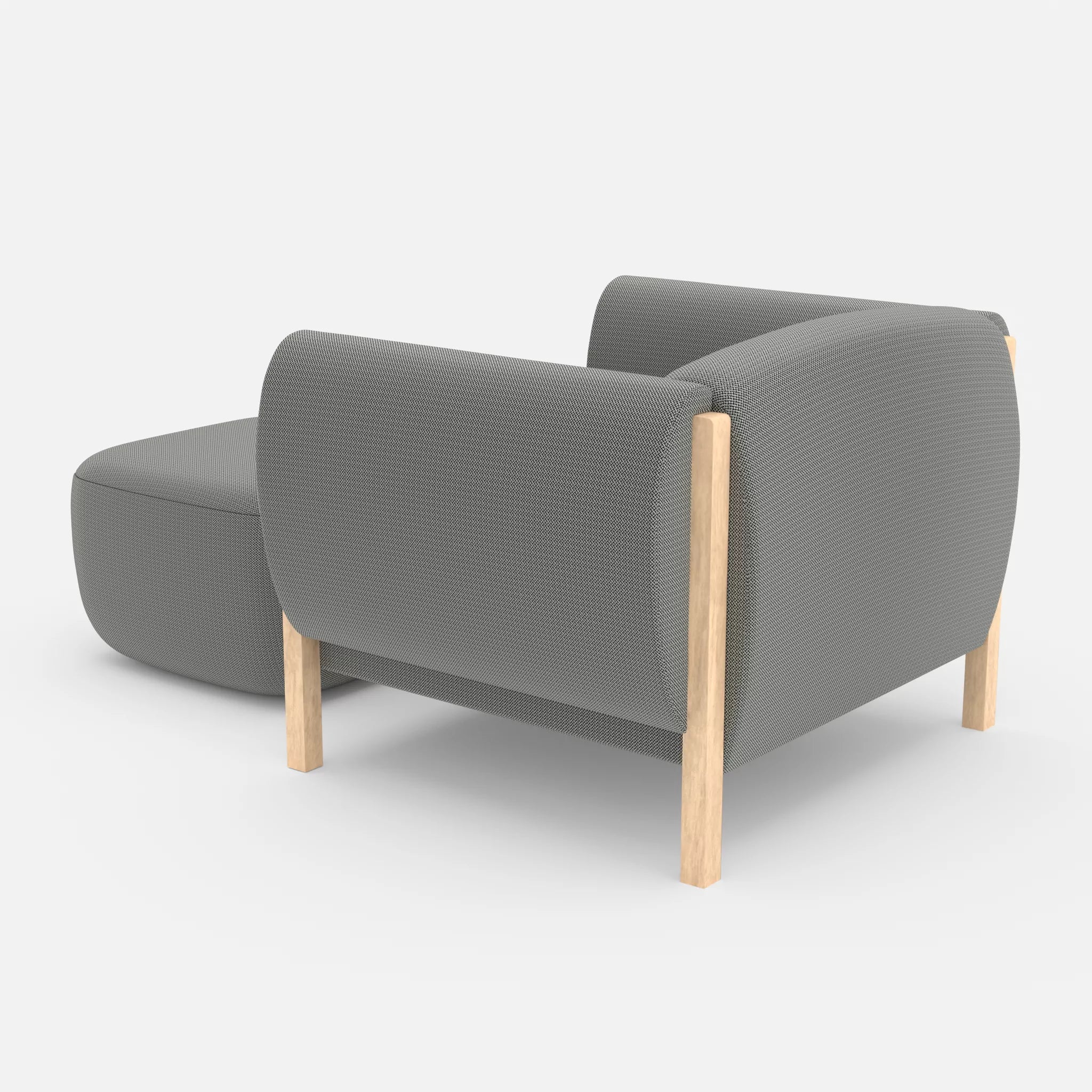 1 Sitzer Sofa Mallow mit Pouf credopepper in Dunkelgrau von hinten