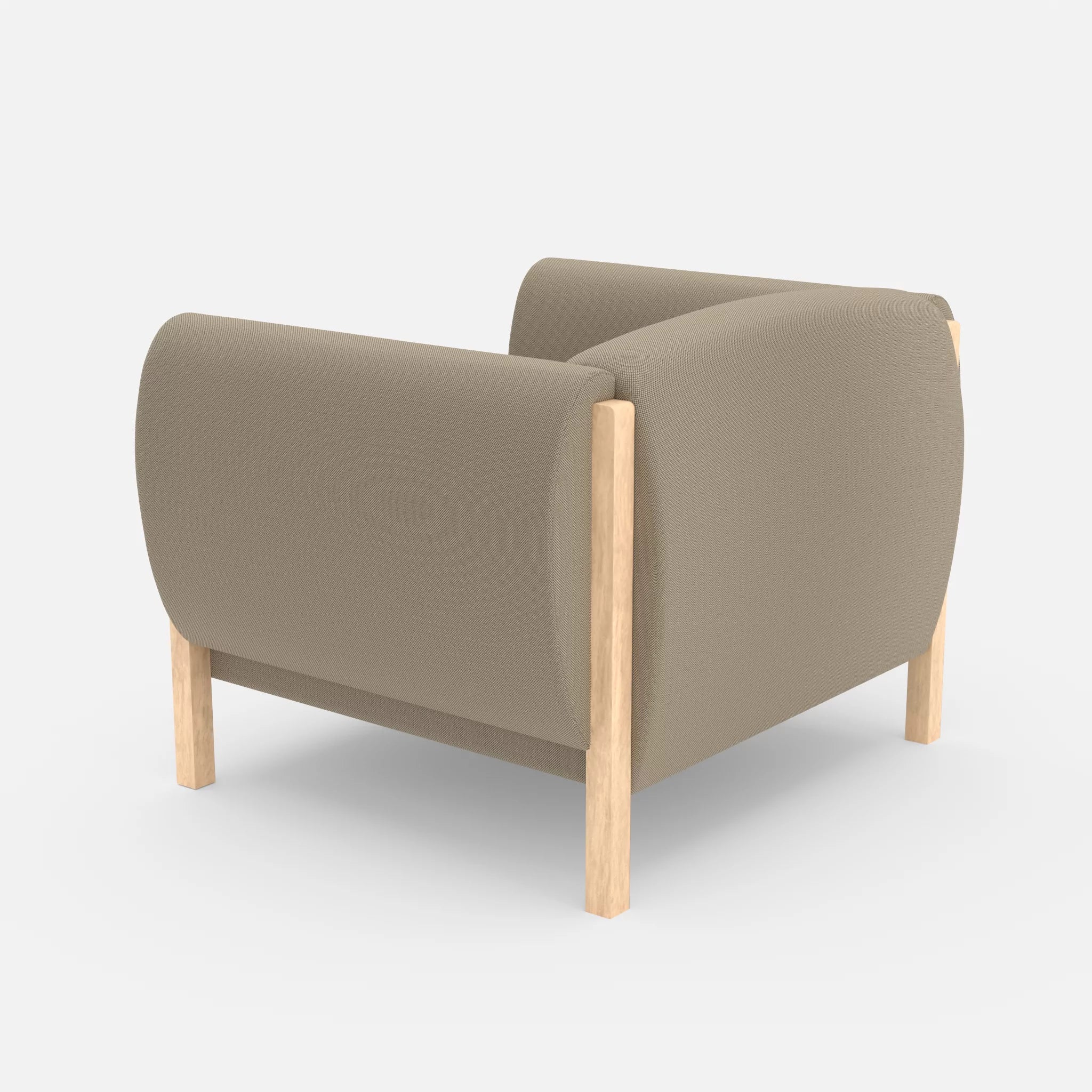 1 Sitzer Sofa Mallow radio1510 in Beige von hinten