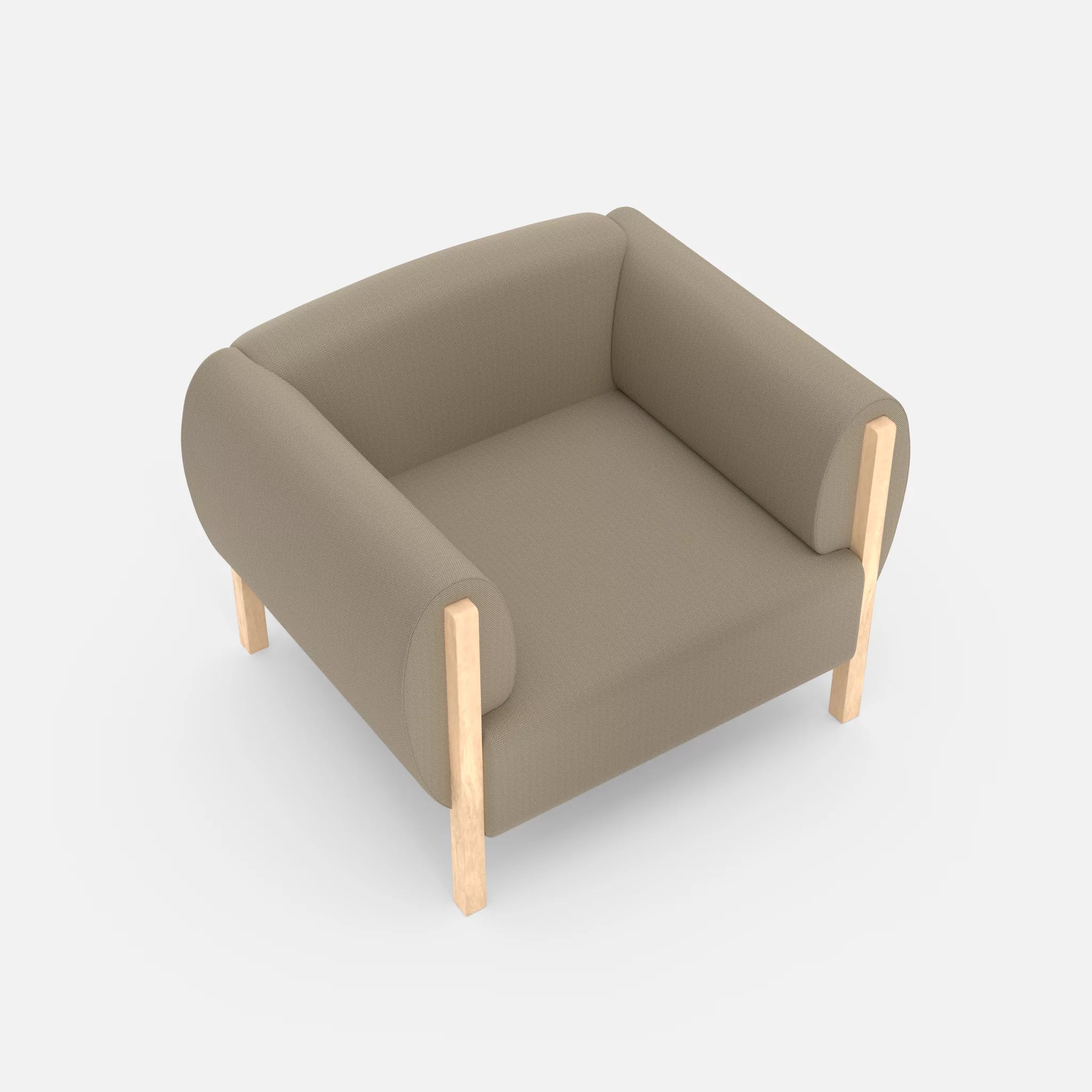 1 Sitzer Sofa Mallow radio1510 in Beige von oben