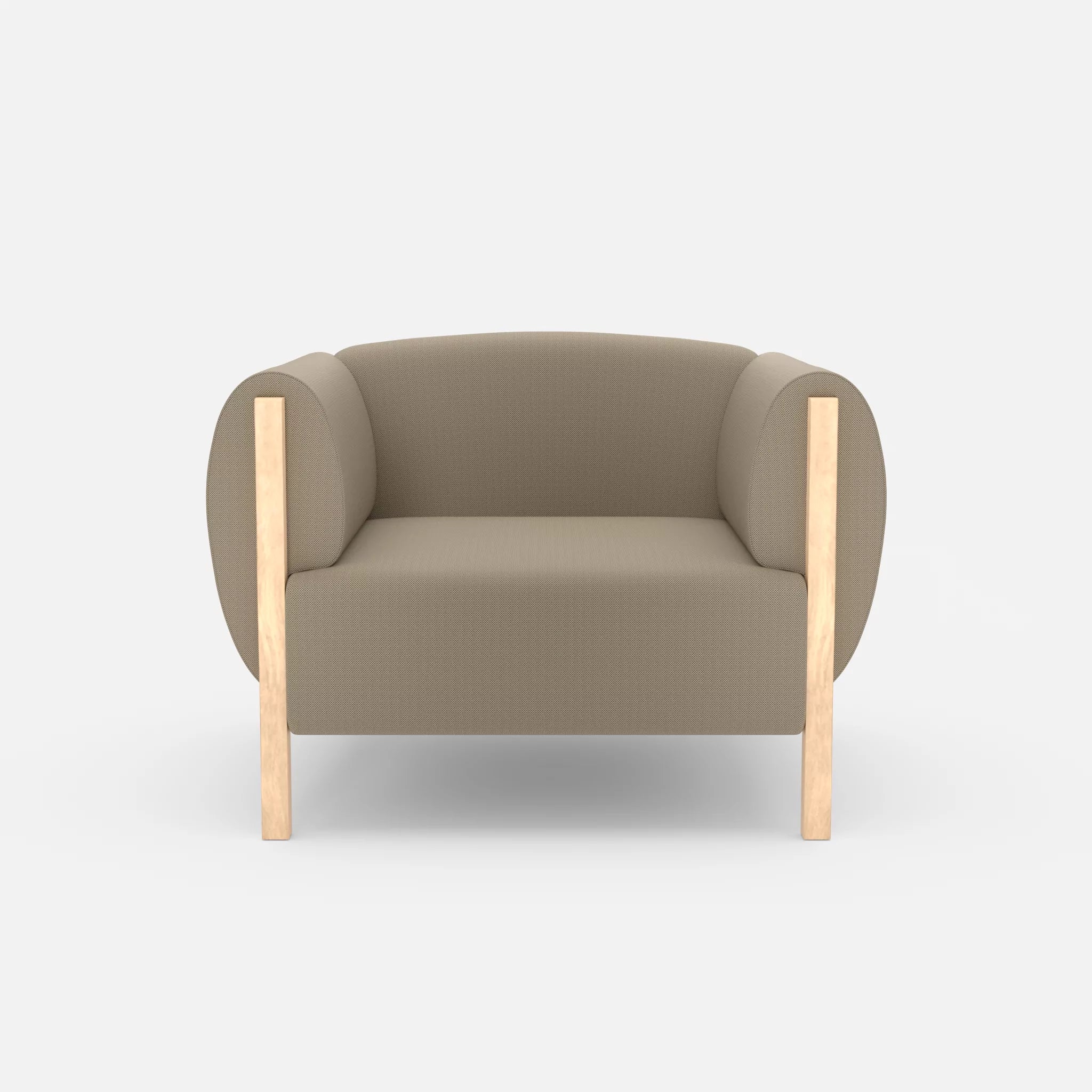 1 Sitzer Sofa Mallow radio1510 in Beige von vorne