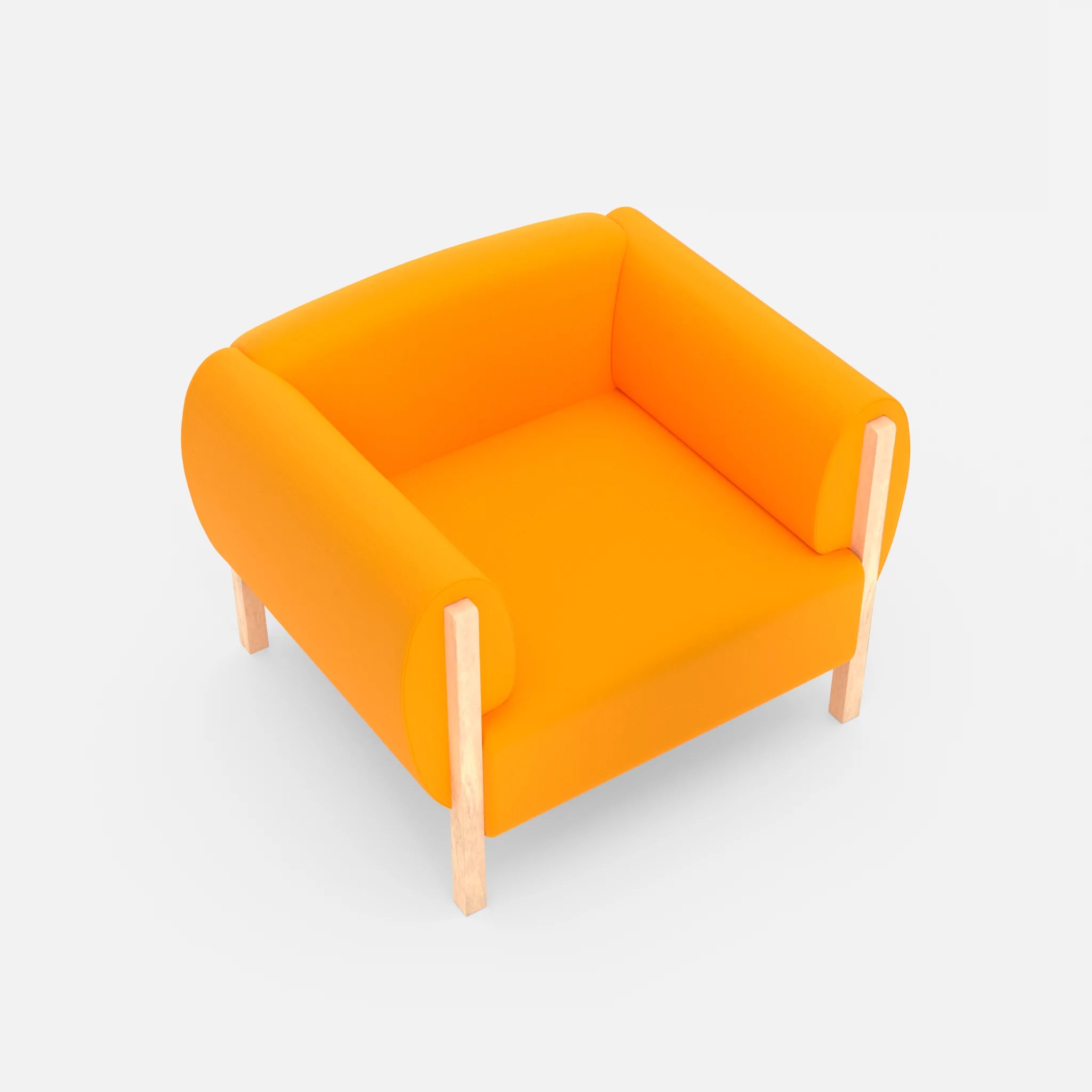 1 Sitzer Sofa Mallow radio3008 in Gelb von oben