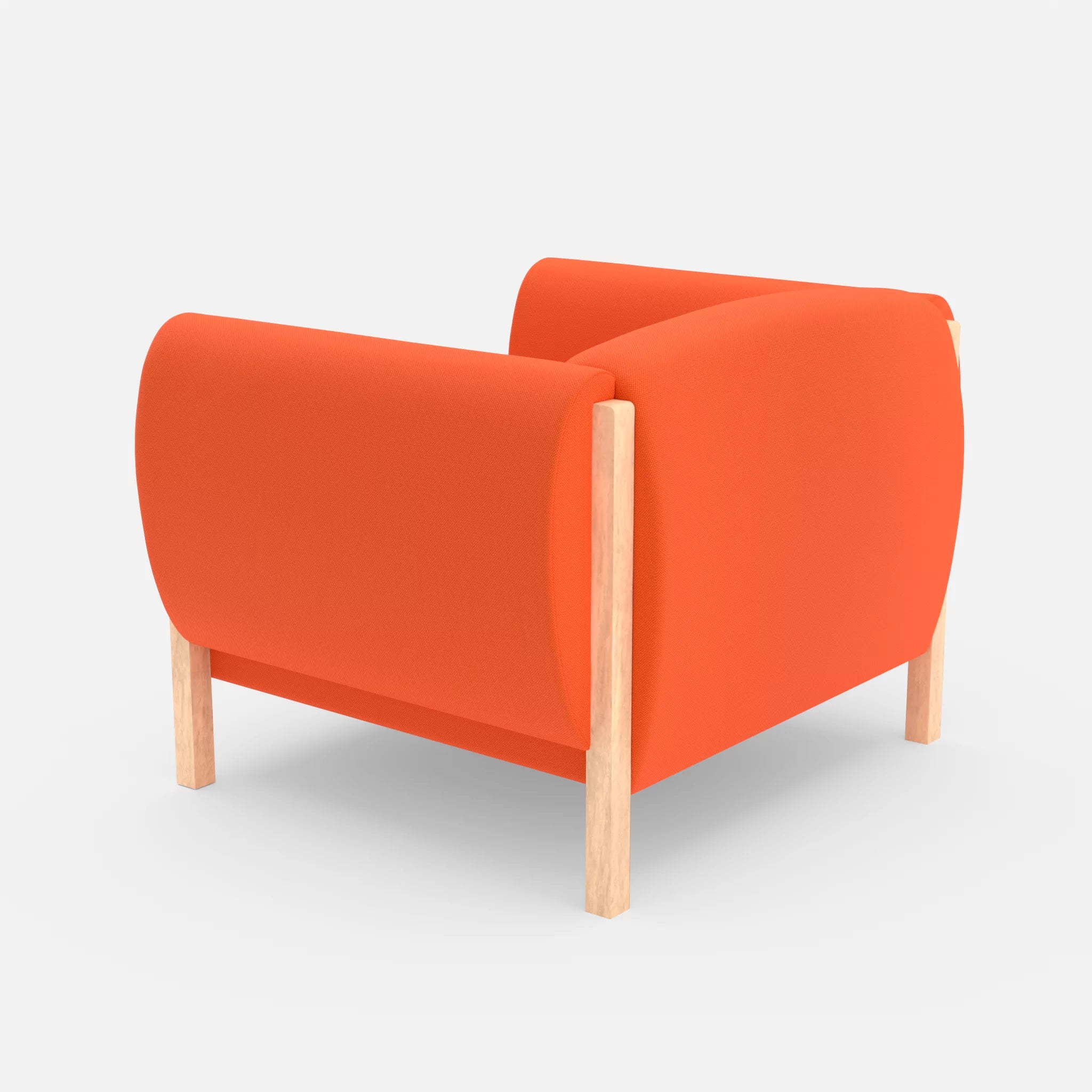 1 Sitzer Sofa Mallow radio3094 in Orange von hinten