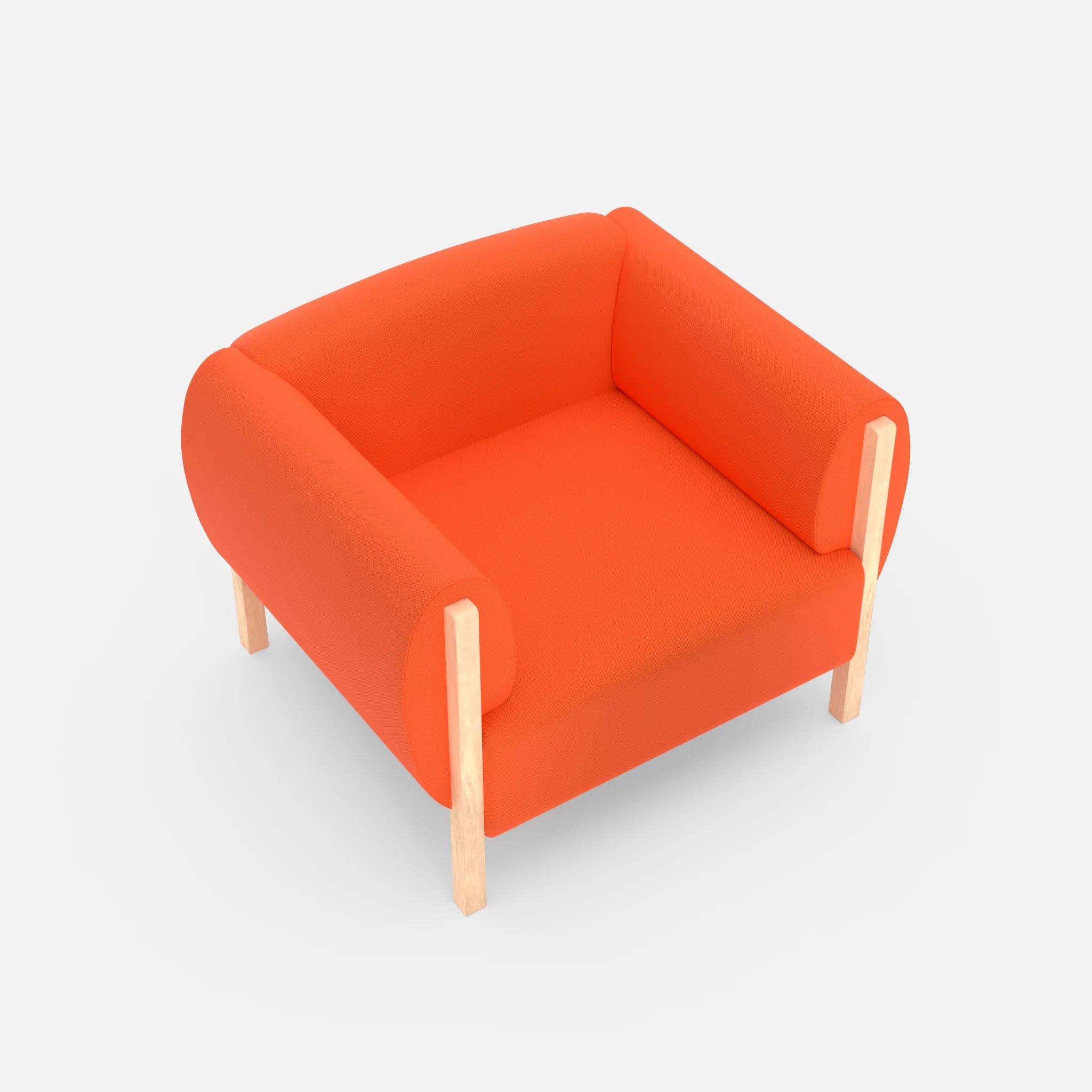 1 Sitzer Sofa Mallow radio3094 in Orange von oben