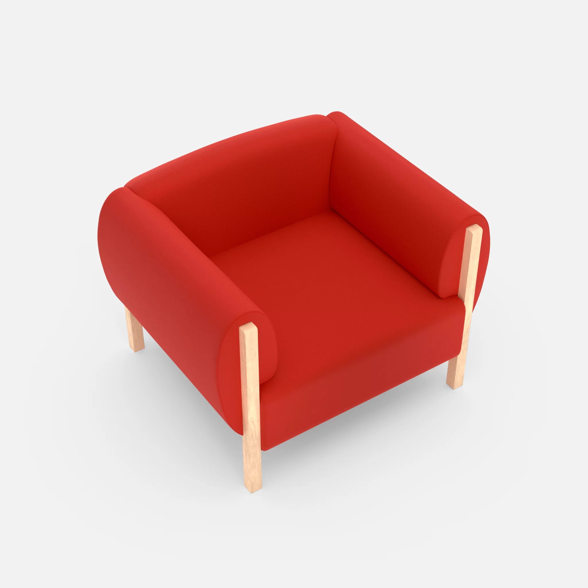 1 Sitzer Sofa Mallow radio4028 in Rot von oben