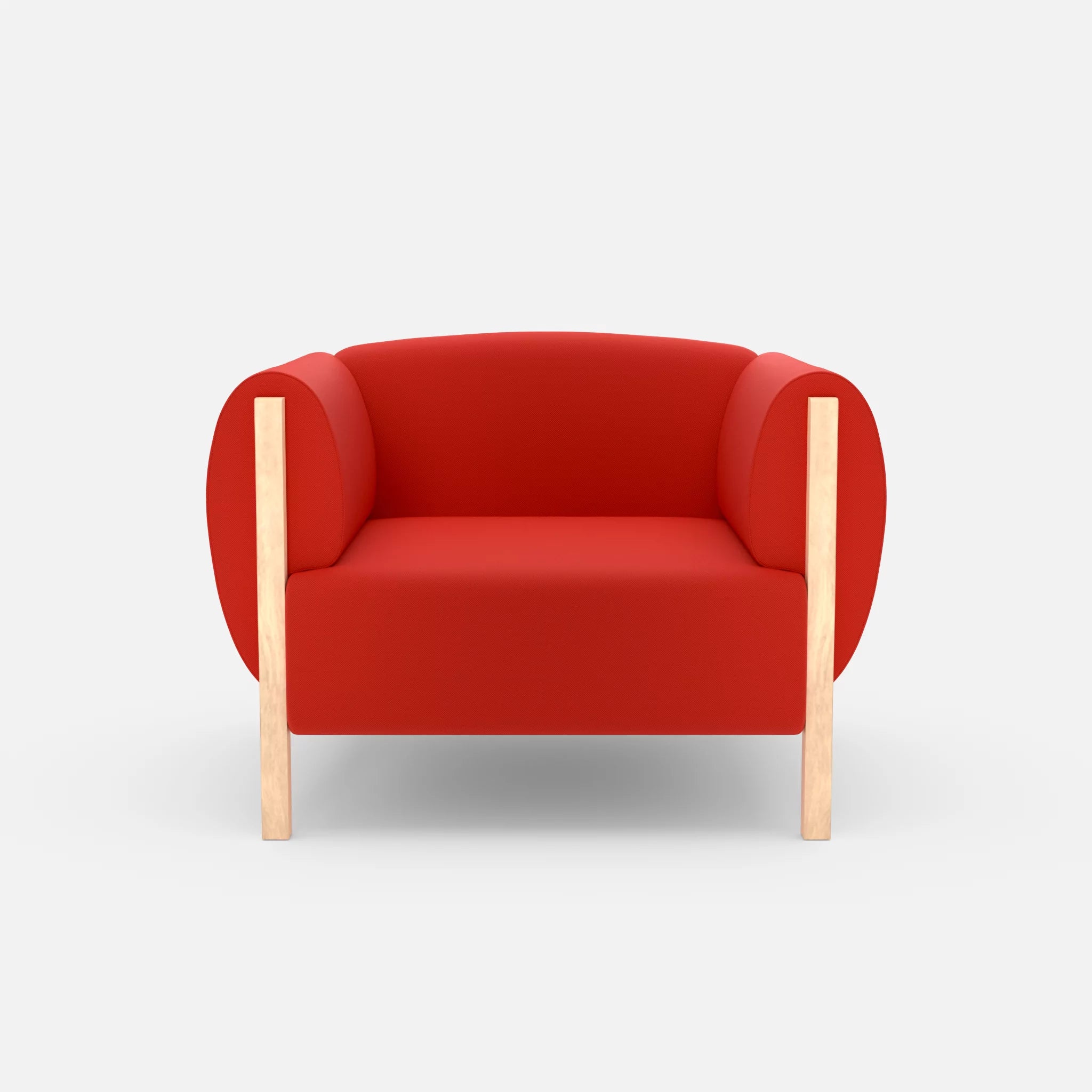 1 Sitzer Sofa Mallow radio4028 in Rot von vorne