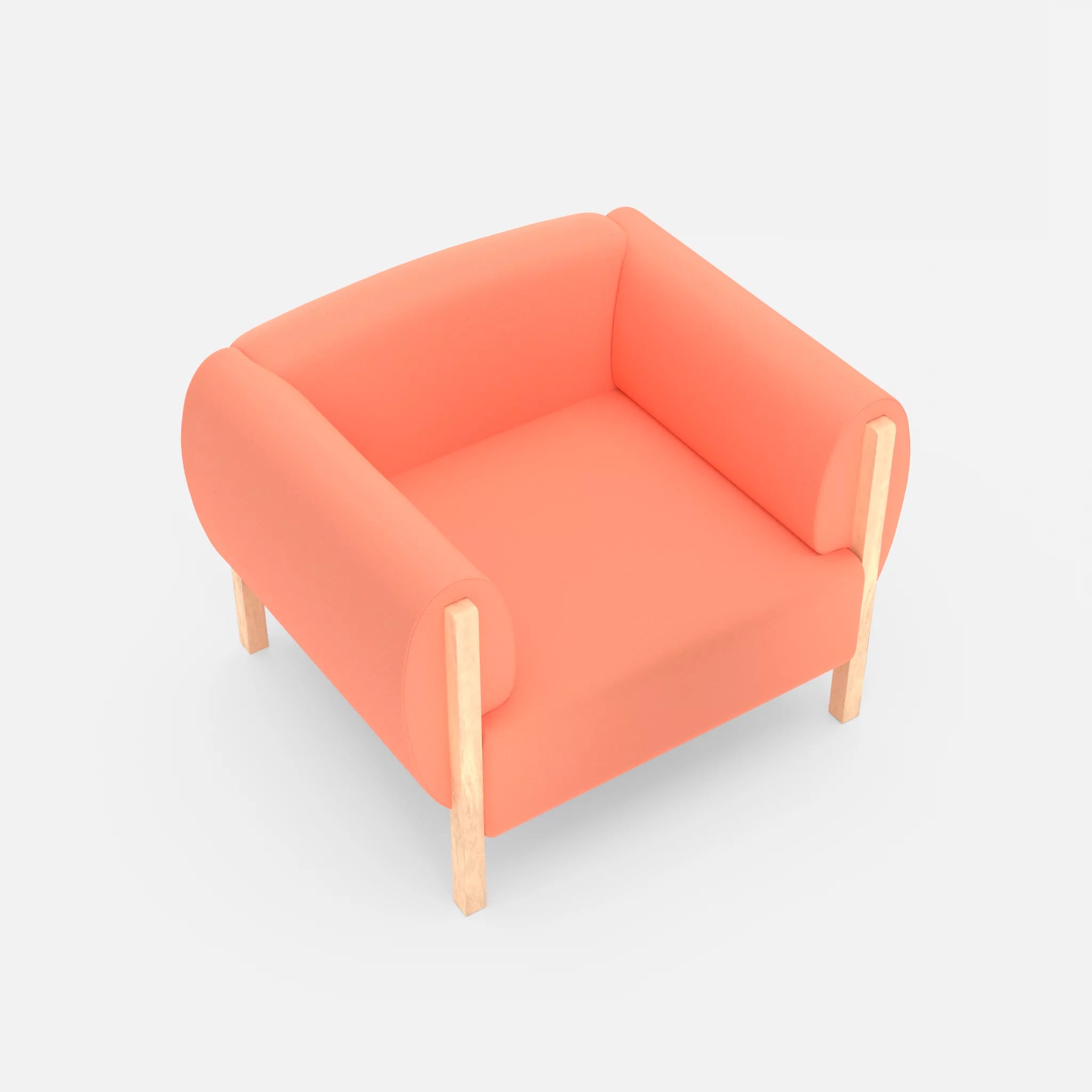 1 Sitzer Sofa Mallow radio4046 in Coral von oben