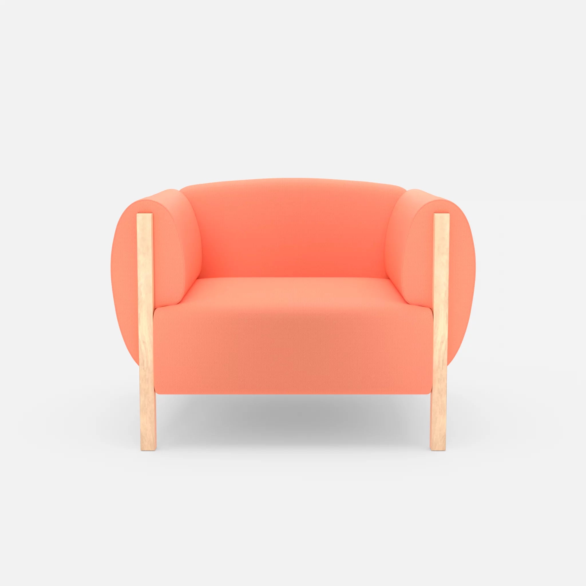 1 Sitzer Sofa Mallow radio4046 in Coral von vorne