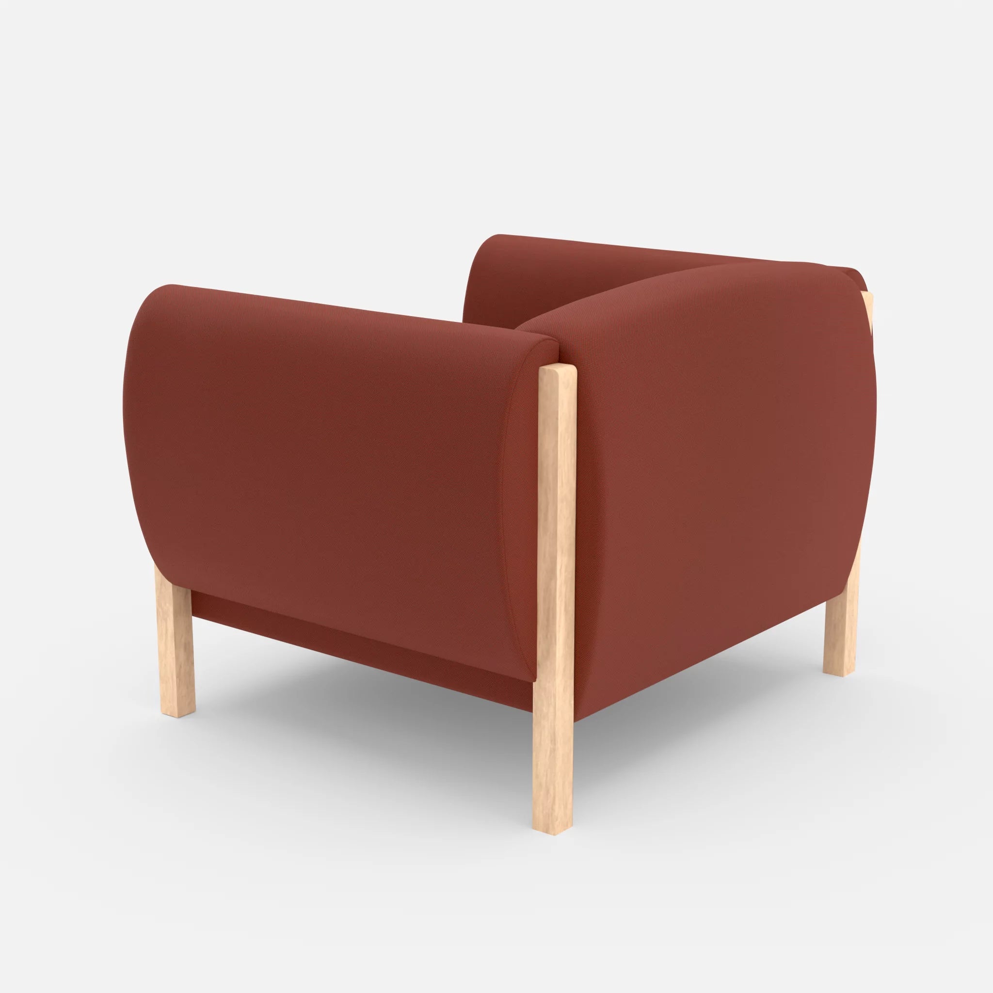 1 Sitzer Sofa Mallow radio4517 in Dunkelrot von hinten