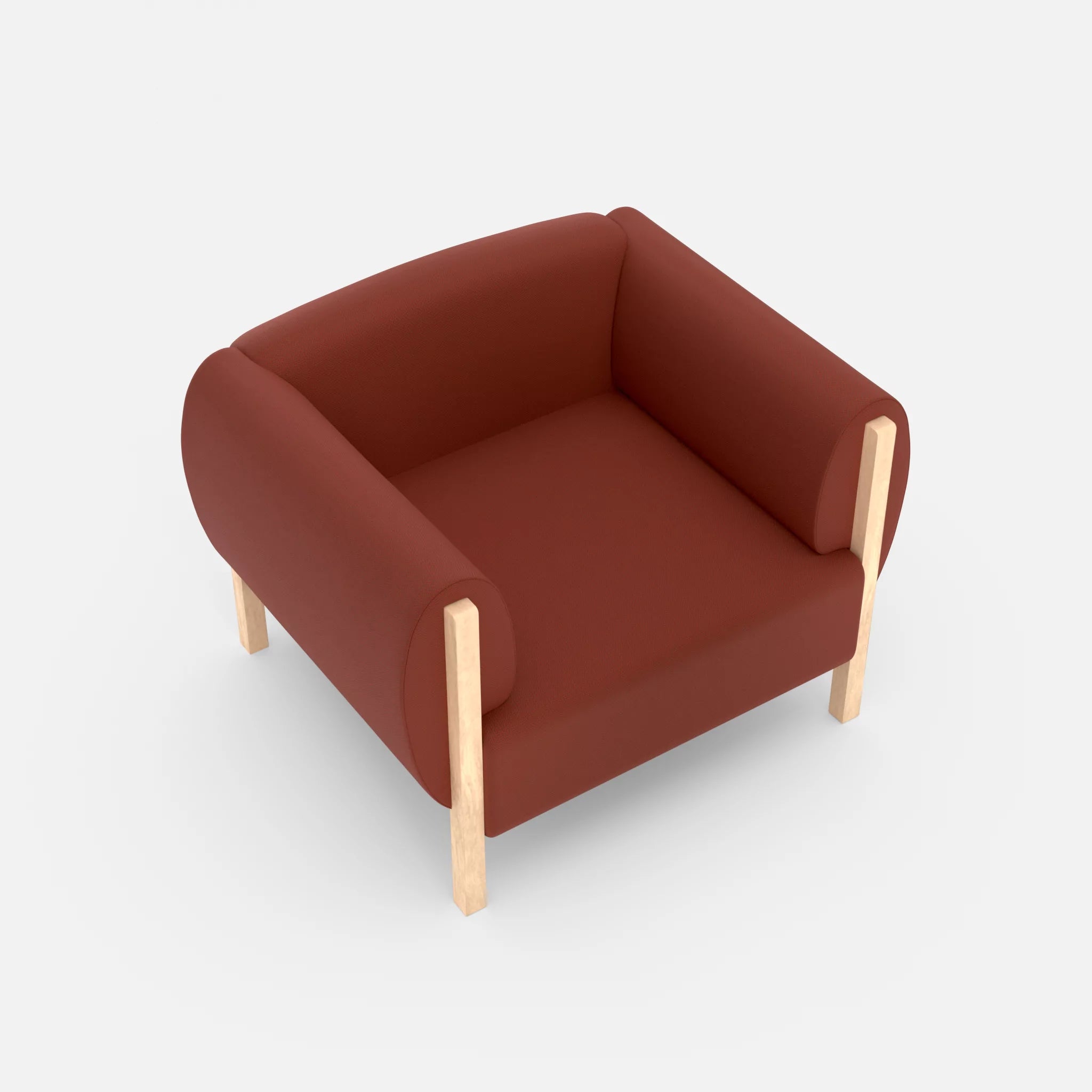 1 Sitzer Sofa Mallow radio4517 in Dunkelrot von oben