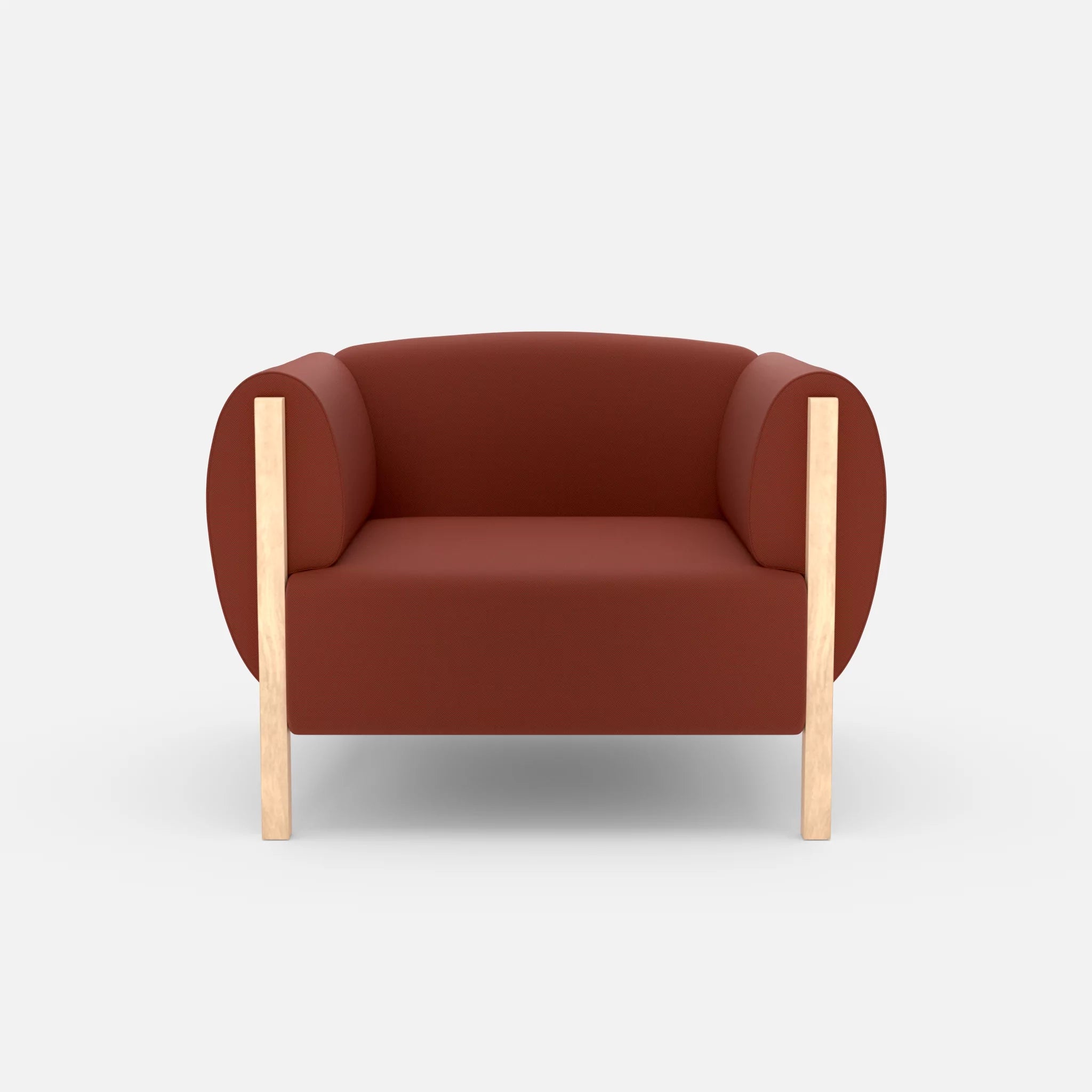 1 Sitzer Sofa Mallow radio4517 in Dunkelrot von vorne