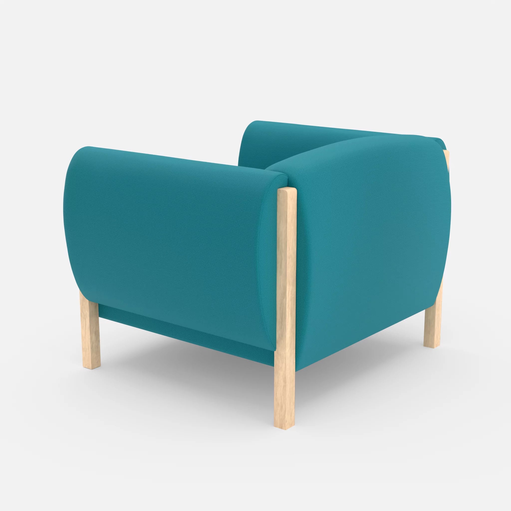 1 Sitzer Sofa Mallow radio6015 in Türkis von hinten