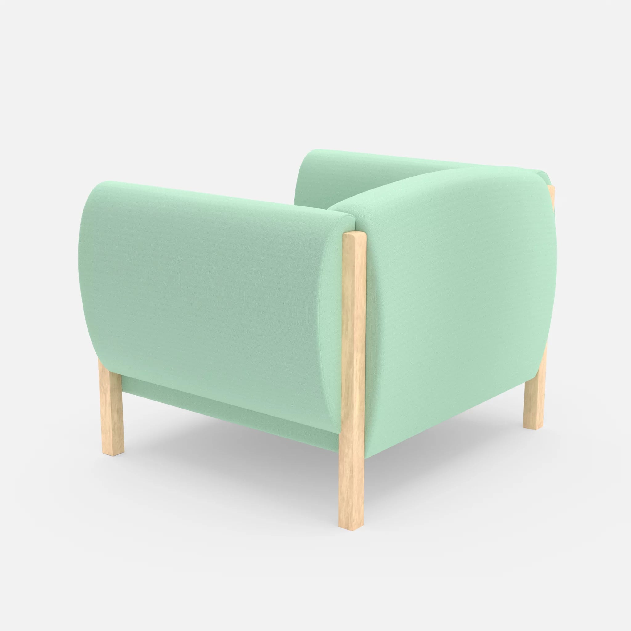 1 Sitzer Sofa Mallow radio7045 in Hellblau von hinten