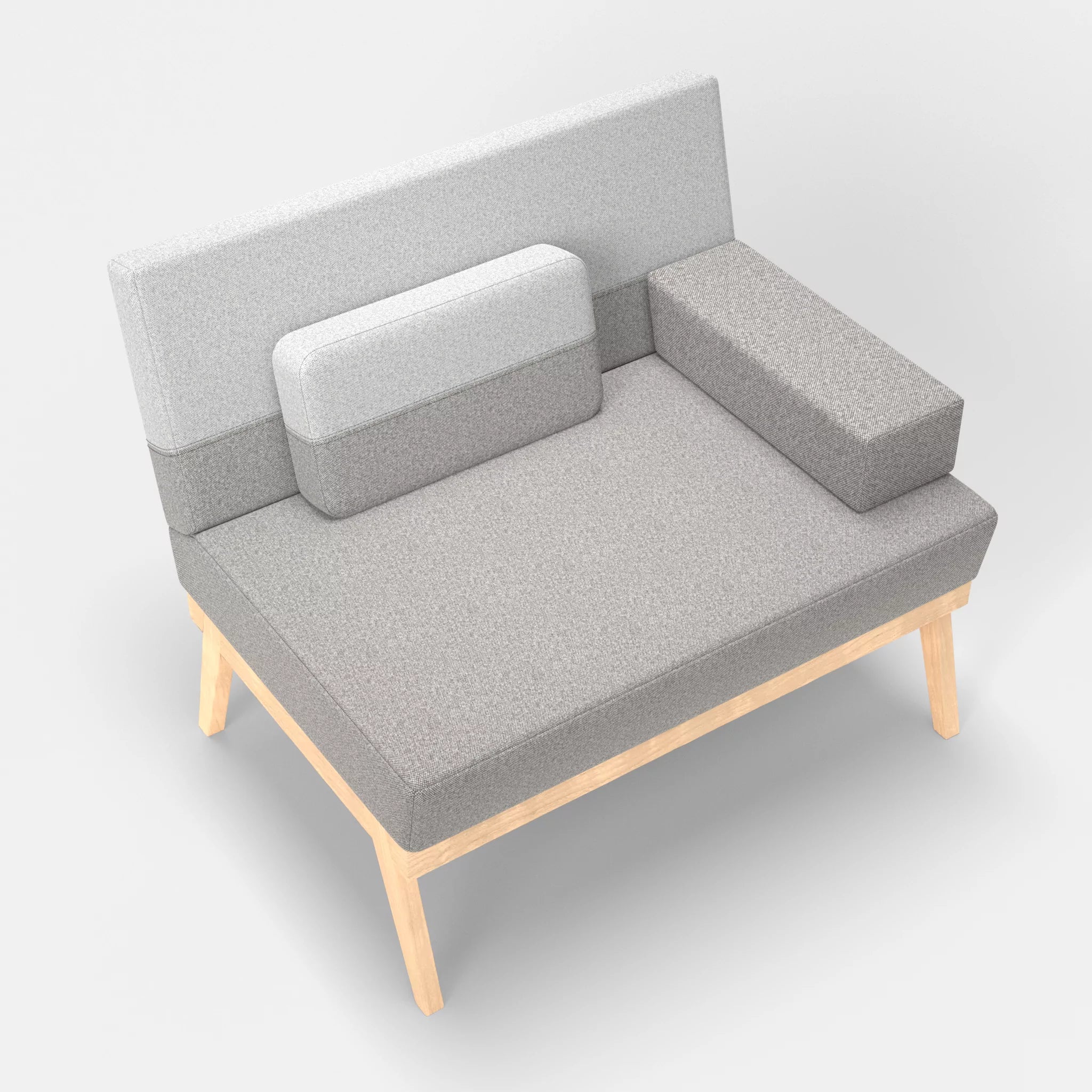 1er Sitzsofa Bauz celia0208-celia0204 in Mittelgrau und Hellgrau von oben