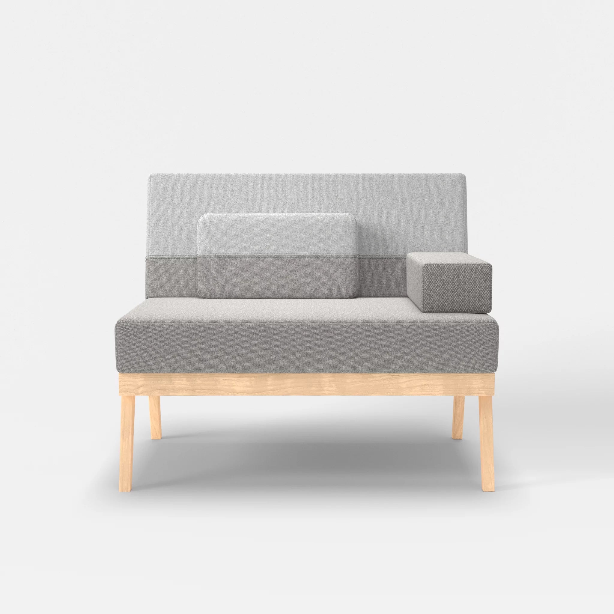 1er Sitzsofa Bauz celia0208-celia0204 in Mittelgrau und Hellgrau von vorne