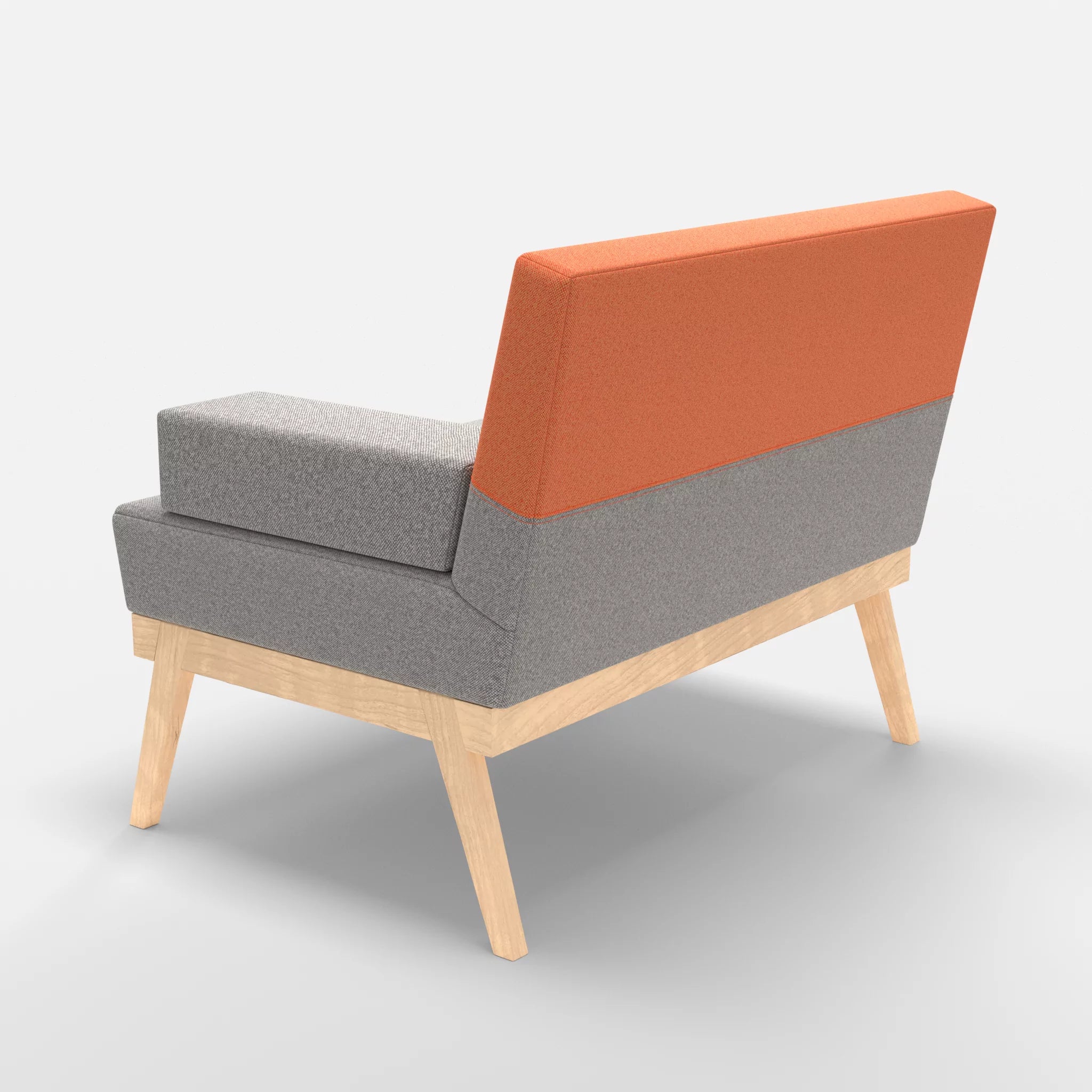1er Sitzsofa Bauz celia0208-celia0215 in Mittelgrau und Orange von hinten