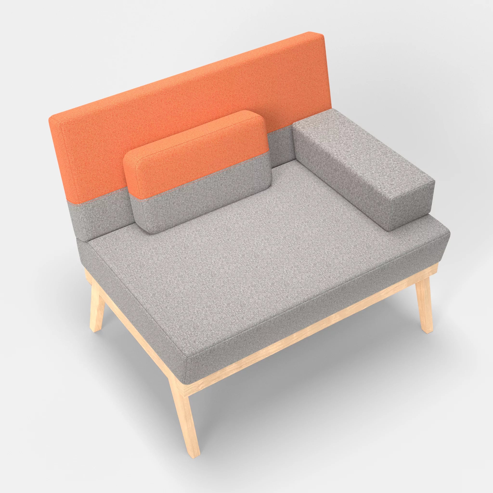 1er Sitzsofa Bauz celia0208-celia0215 in Mittelgrau und Orange von oben