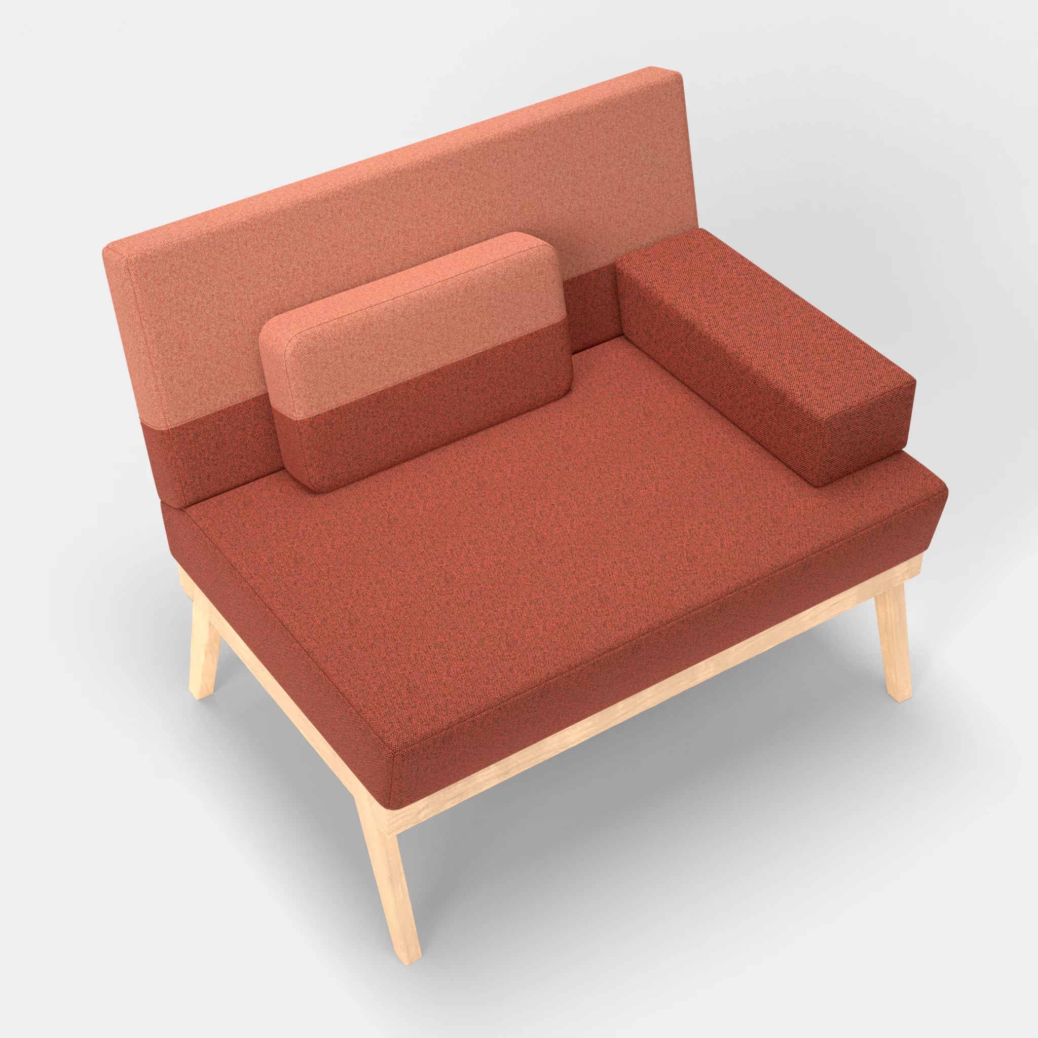 1er Sitzsofa Bauz celia0214-celia0217 in Terracotta und Orange von oben