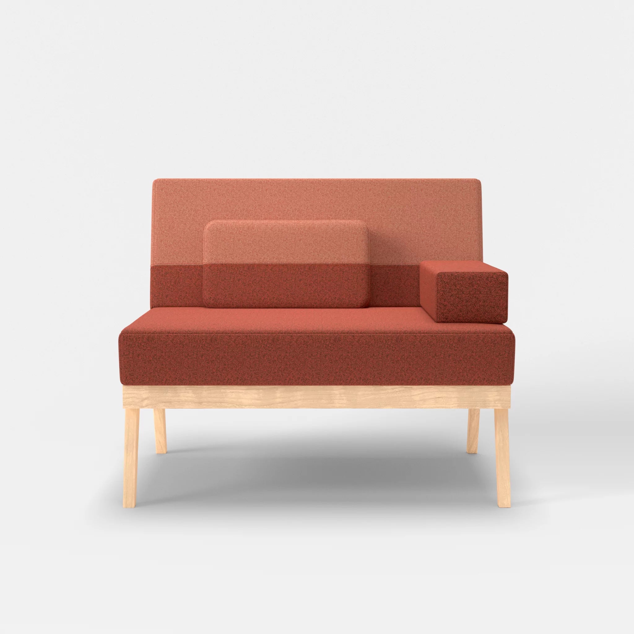 1er Sitzsofa Bauz celia0214-celia0217 in Terracotta und Orange von vorne
