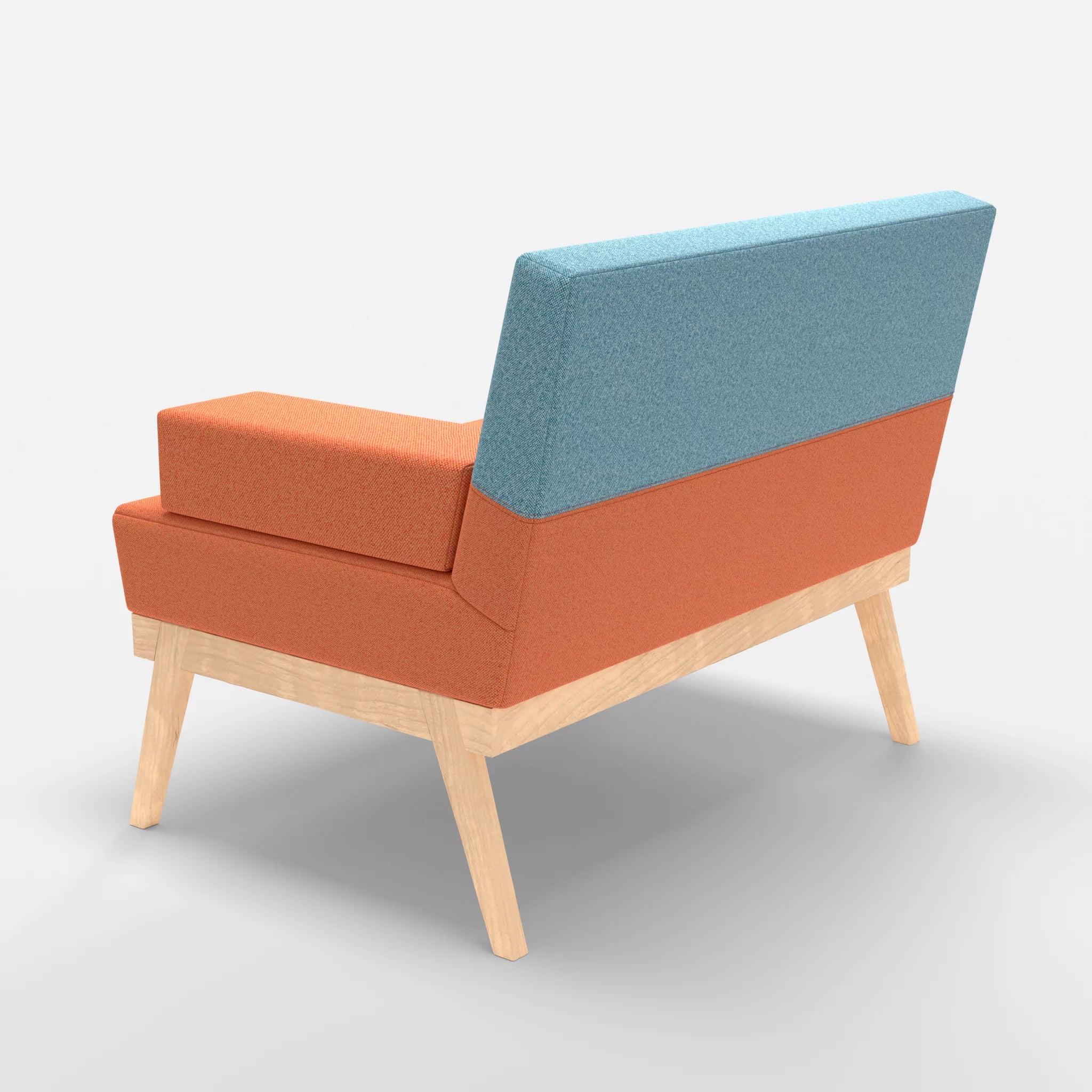 1er Sitzsofa Bauz celia0215-celia0209 in Orange und Türkis von hinten