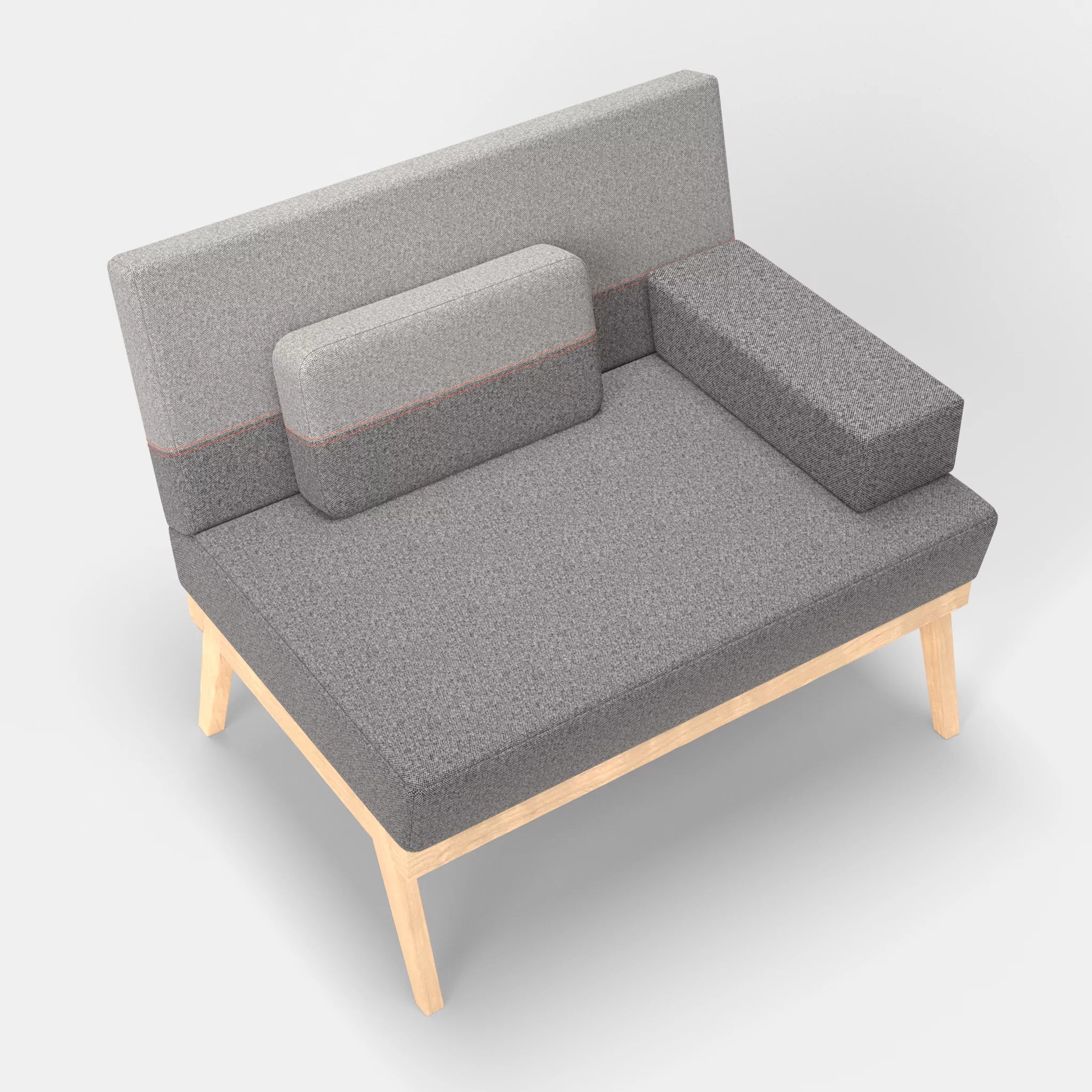 1er Sitzsofa Bauz celia0218-celia0208 in Dunkelgrau und Mittelgrau von oben