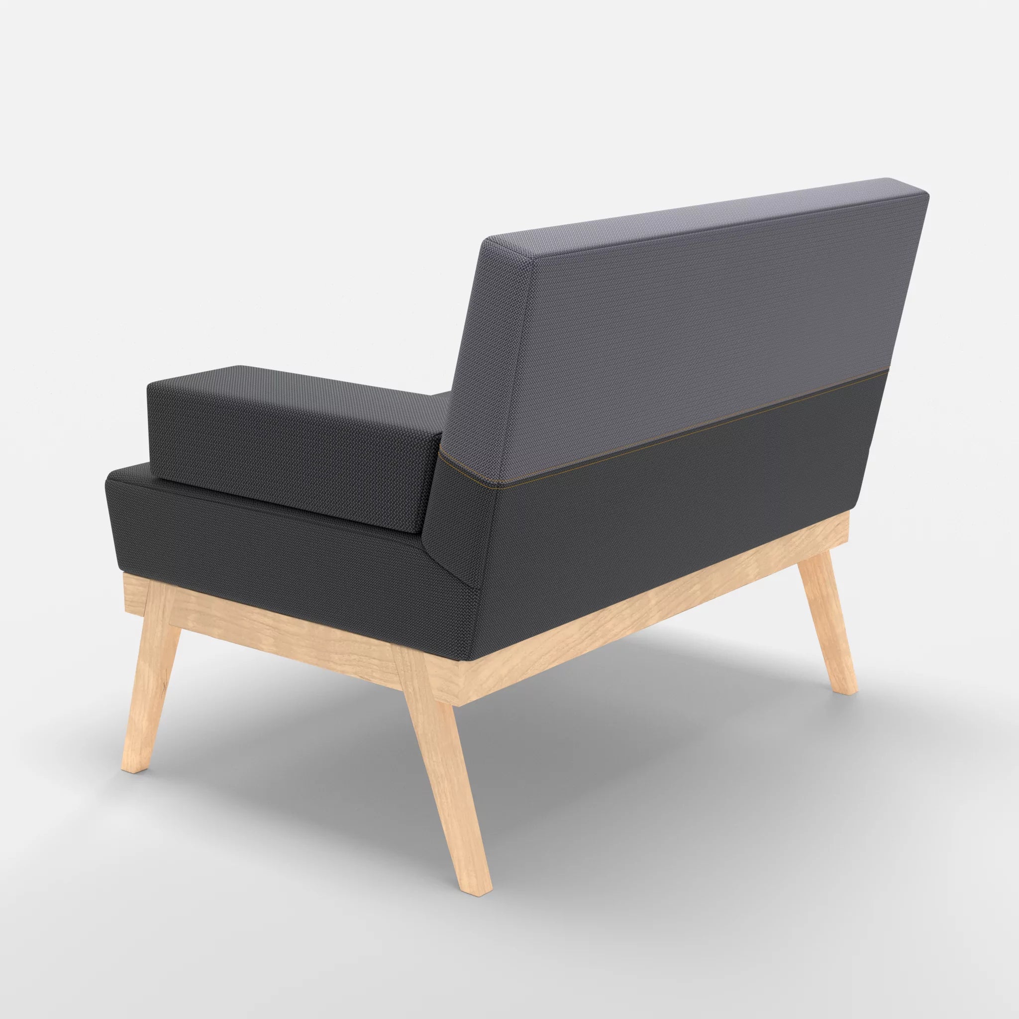 1er Sitzsofa Bauz credoasphalt-credocarbon in Anthrazit und Dunkelgrau von hinten