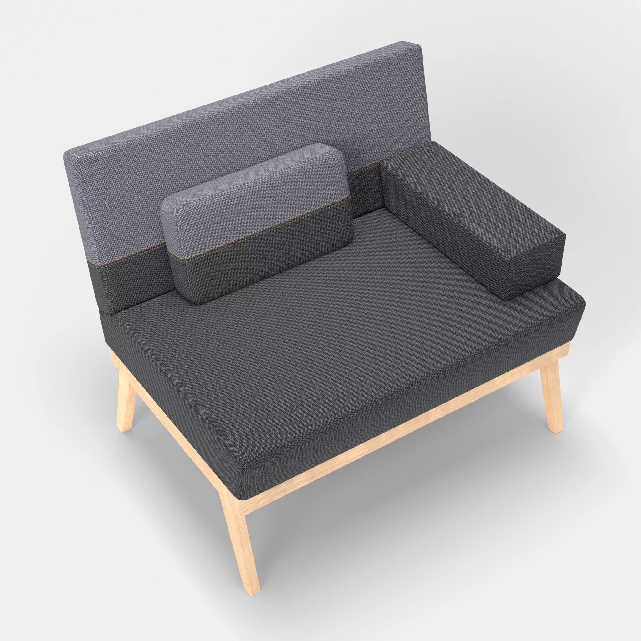 1er Sitzsofa Bauz credoasphalt-credocarbon in Anthrazit und Dunkelgrau von oben