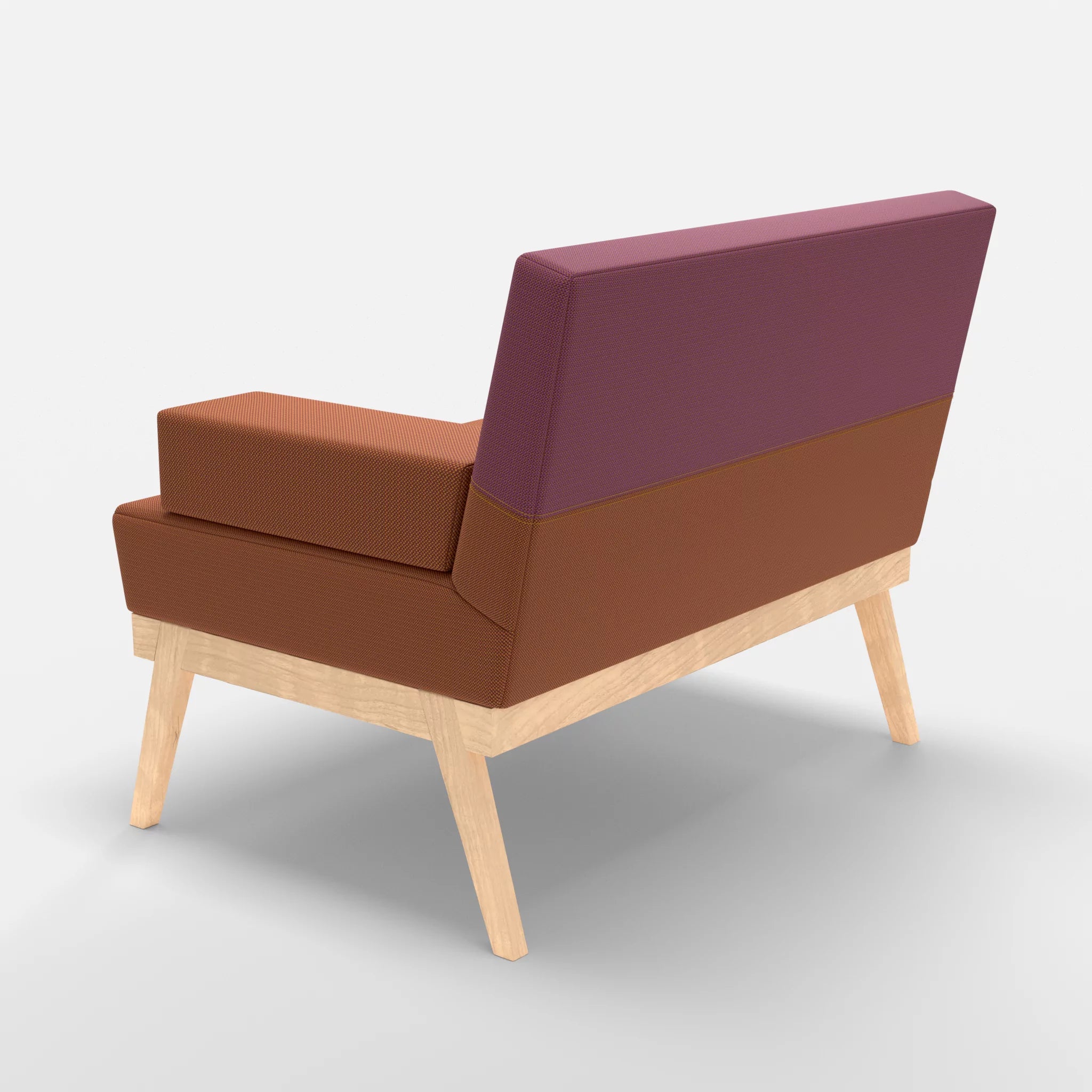 1er Sitzsofa Bauz credokupfer-credobreva in Braun und Violett von hinten