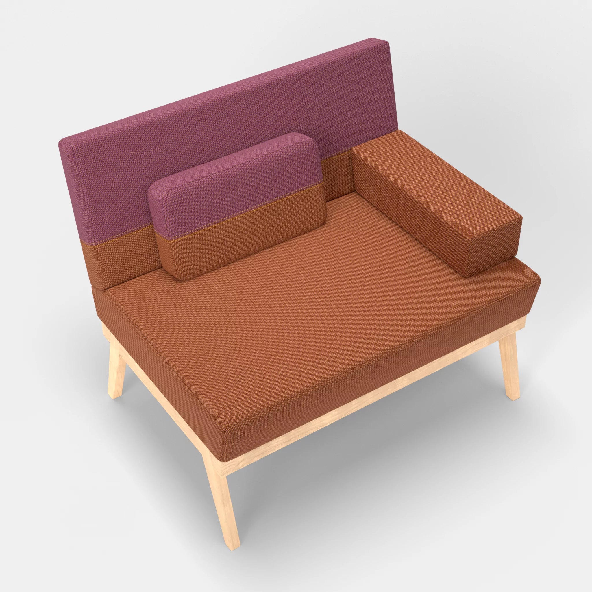 1er Sitzsofa Bauz credokupfer-credobreva in Braun und Violett von oben