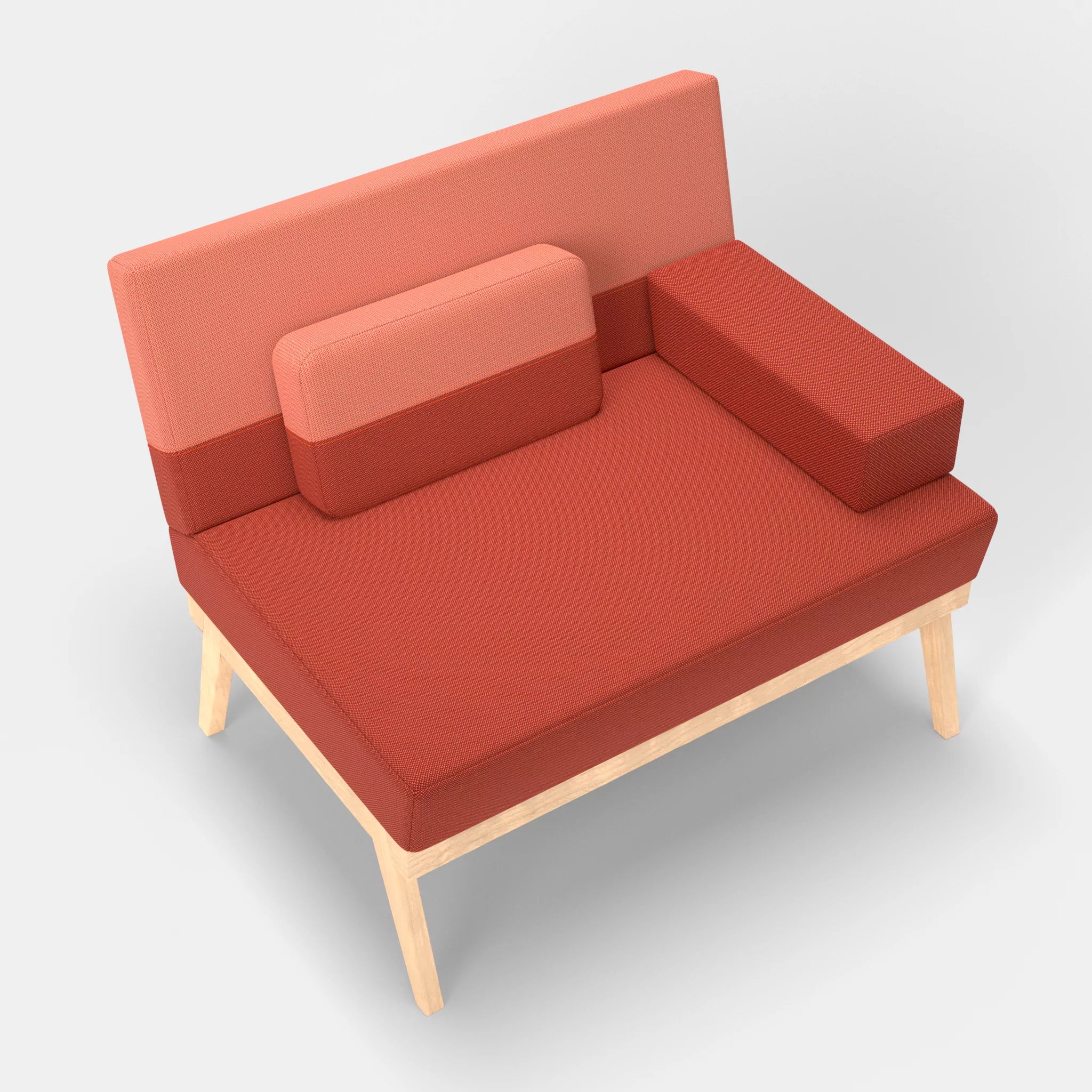 1er Sitzsofa Bauz credolampion-credograpefruit in Rot und Coral von oben