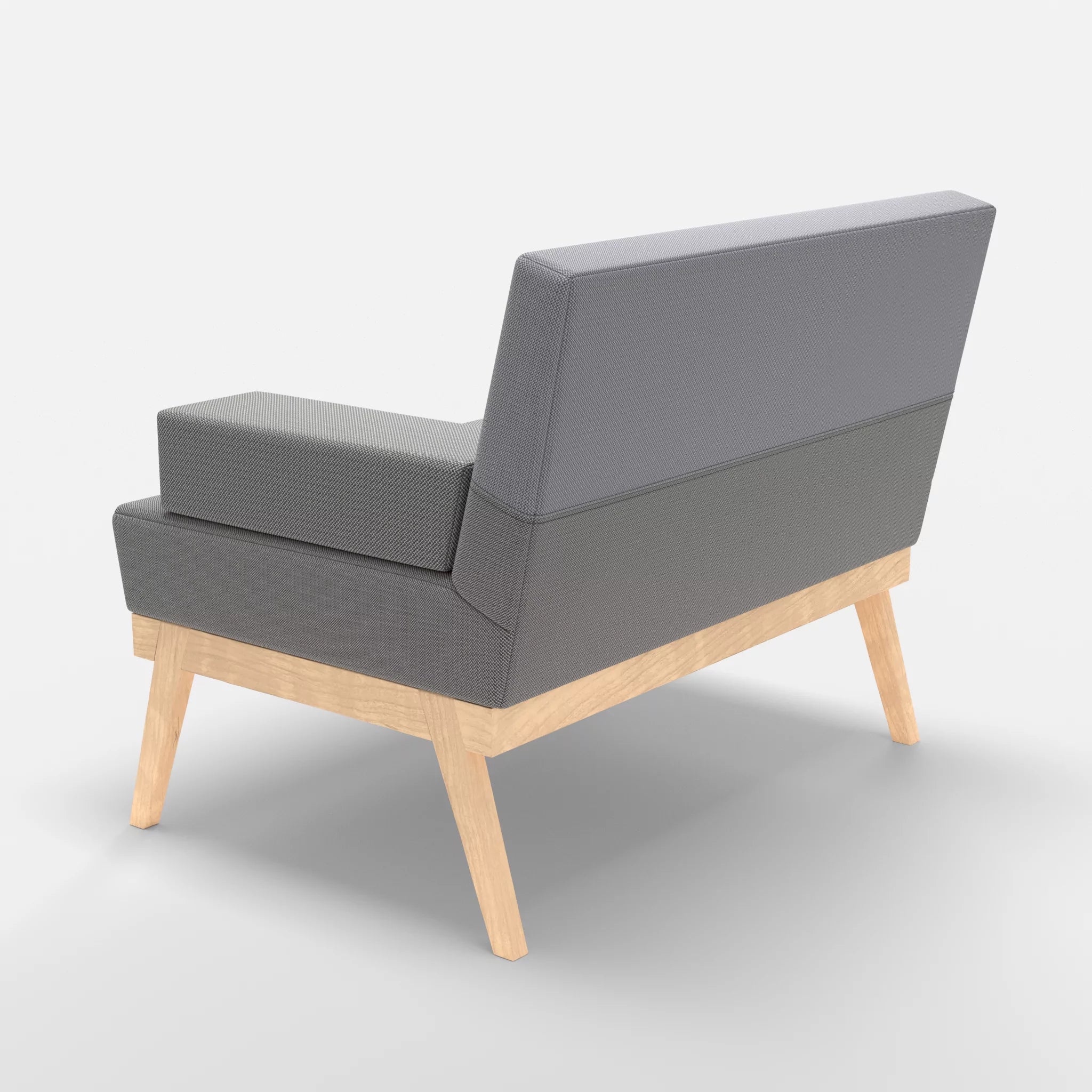 1er Sitzsofa Bauz credozinn-credochalk in Mittelgrau und Hellgrau von hinten