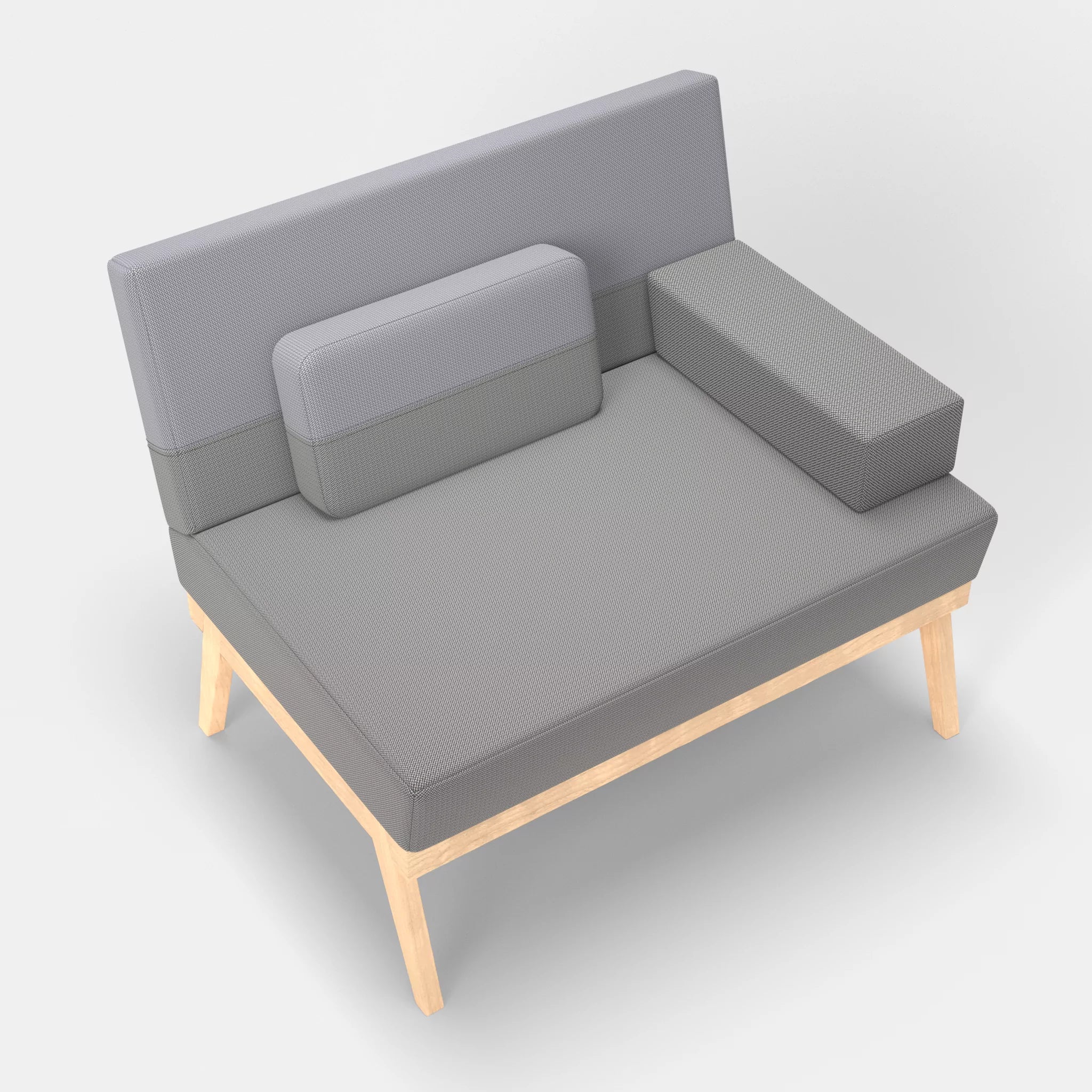 1er Sitzsofa Bauz credozinn-credochalk in Mittelgrau und Hellgrau von oben