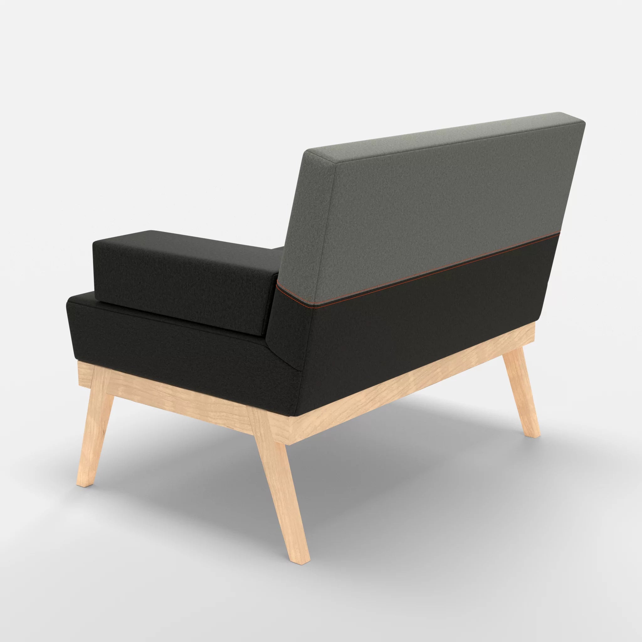1er Sitzsofa Bauz dama0002-dama0003 in Anthrazit und Mittelgrau von hinten