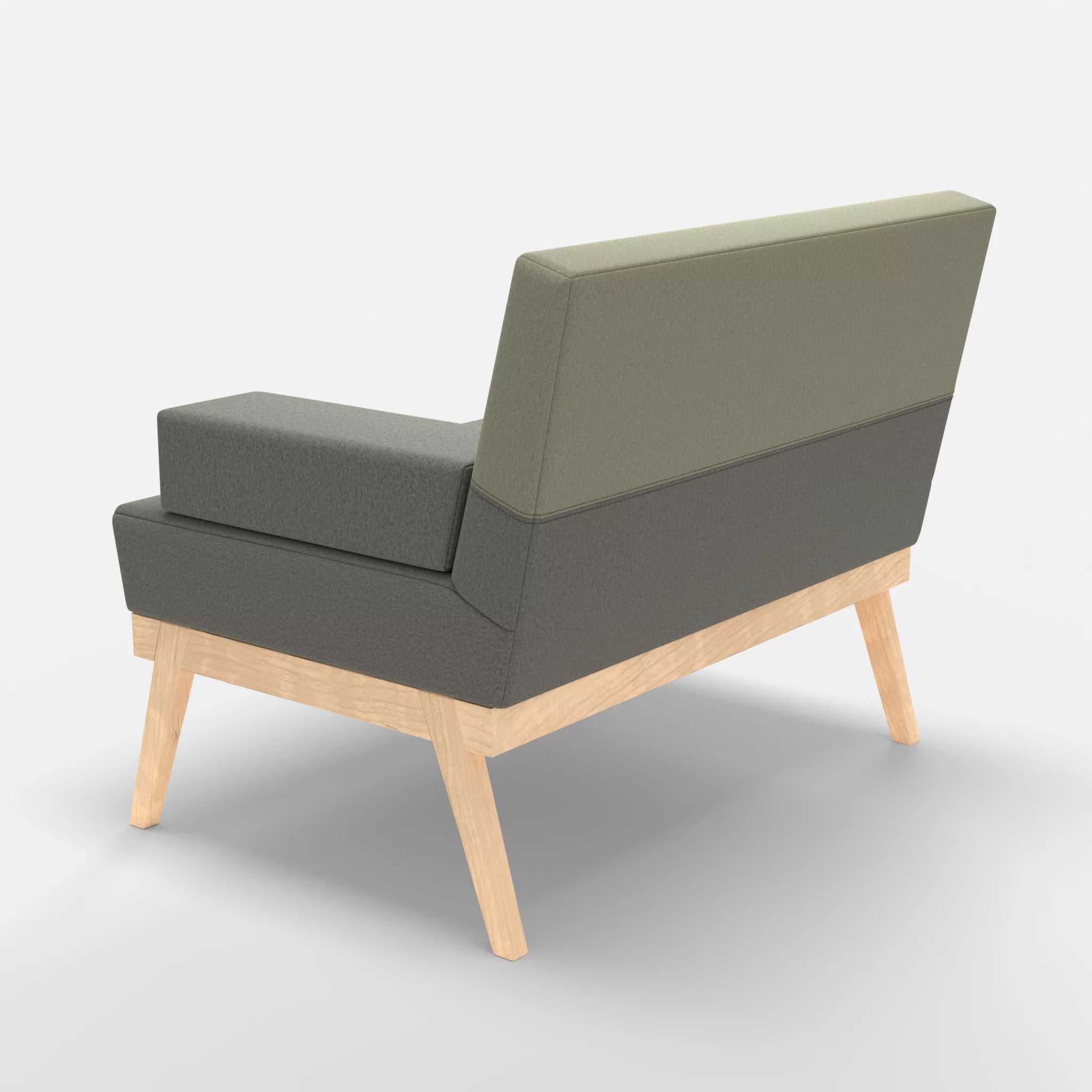 1er Sitzsofa Bauz dama0003-dama0057 in Mittelgrau und Hellgrau von hinten