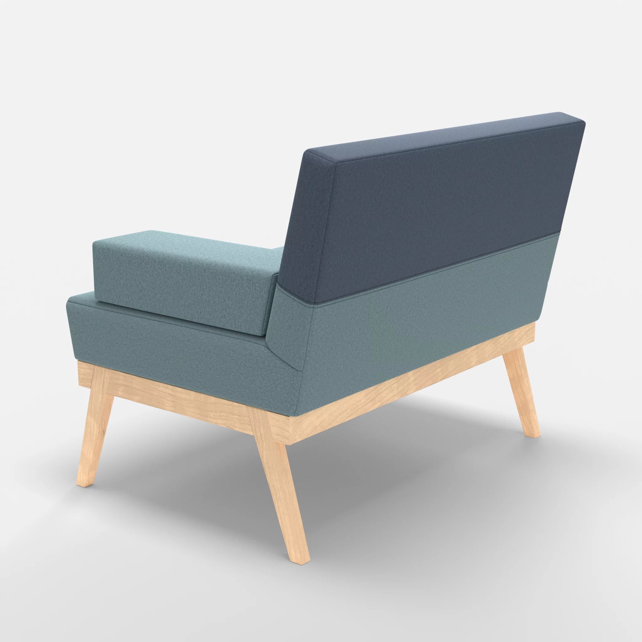 1er Sitzsofa Bauz dama0016-dama0075 in Hellblau und Blau von hinten