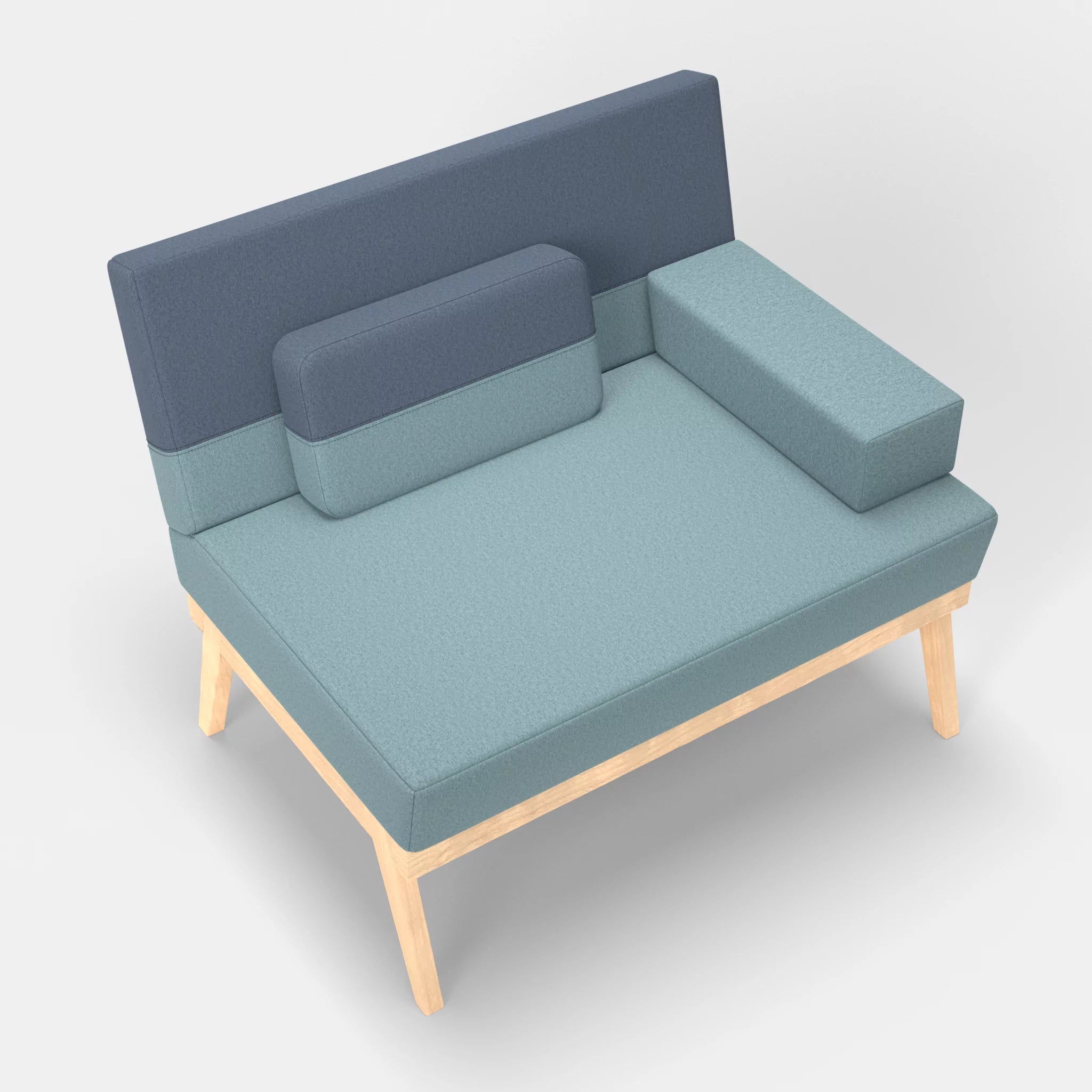 1er Sitzsofa Bauz dama0016-dama0075 in Hellblau und Blau von oben