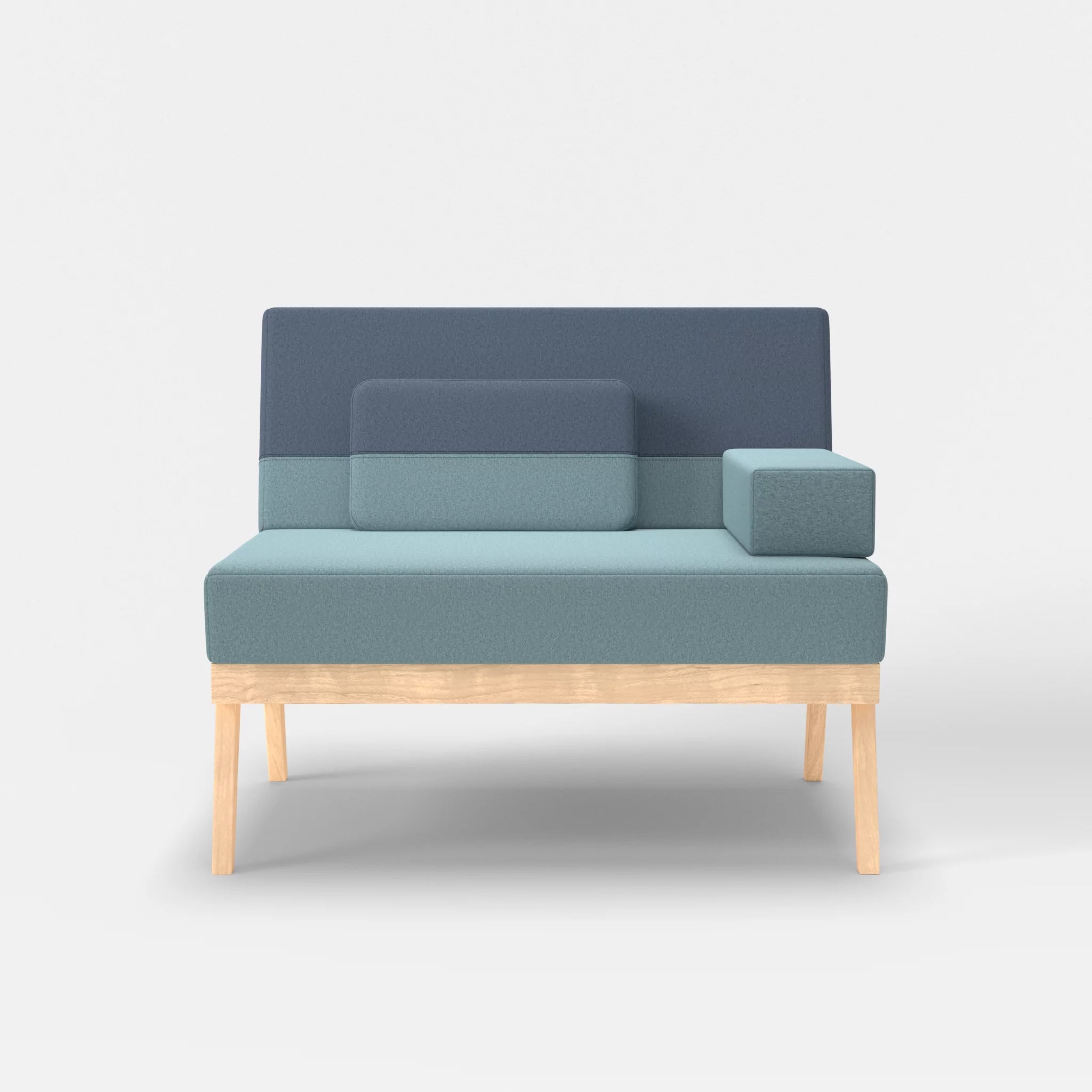 1er Sitzsofa Bauz dama0016-dama0075 in Hellblau und Blau von vorne