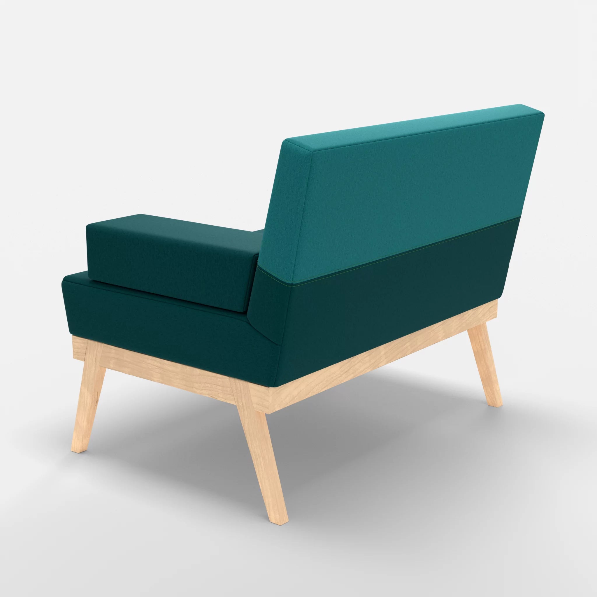 1er Sitzsofa Bauz dama0018-dama0076 in Türkis und Türkis von hinten