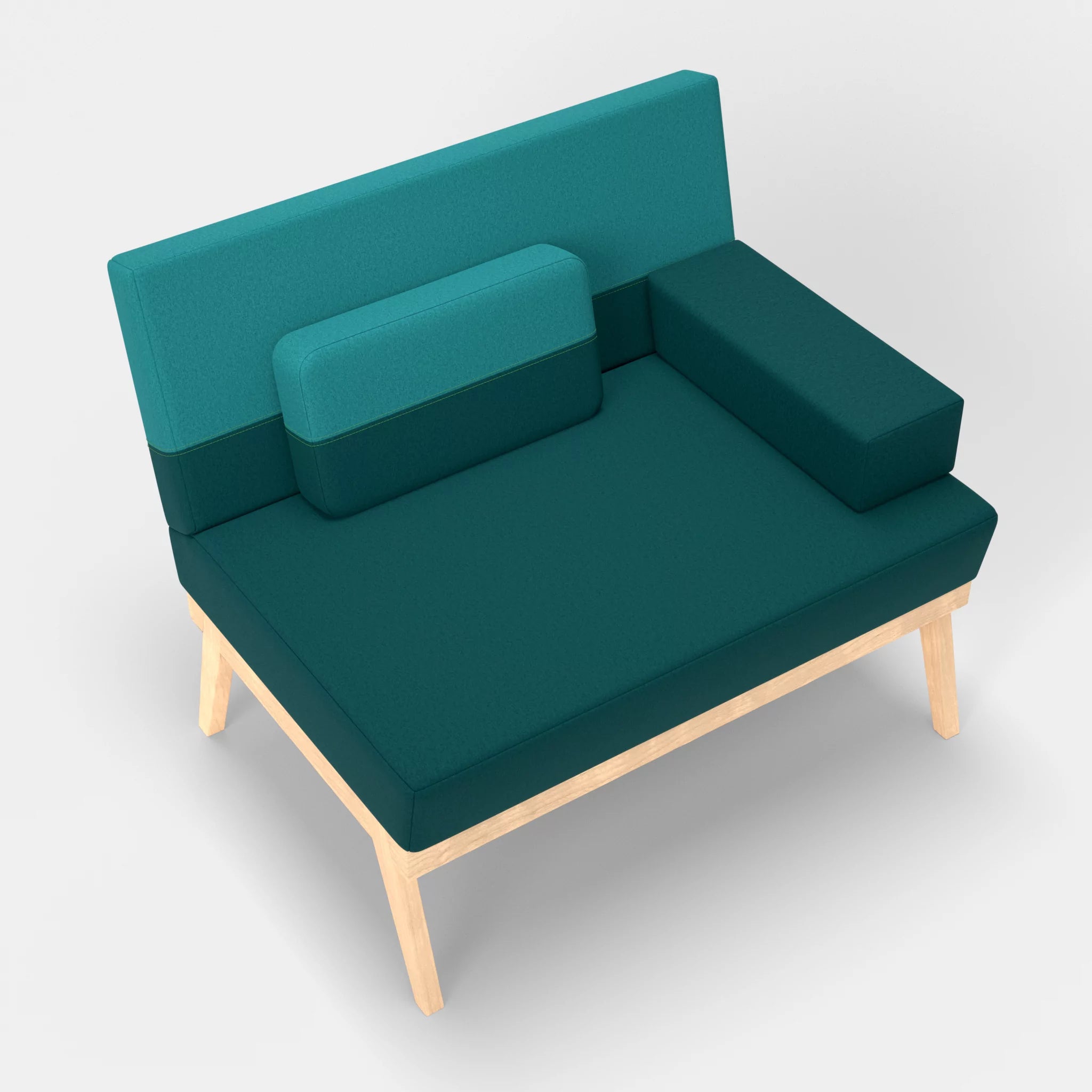 1er Sitzsofa Bauz dama0018-dama0076 in Türkis und Türkis von oben