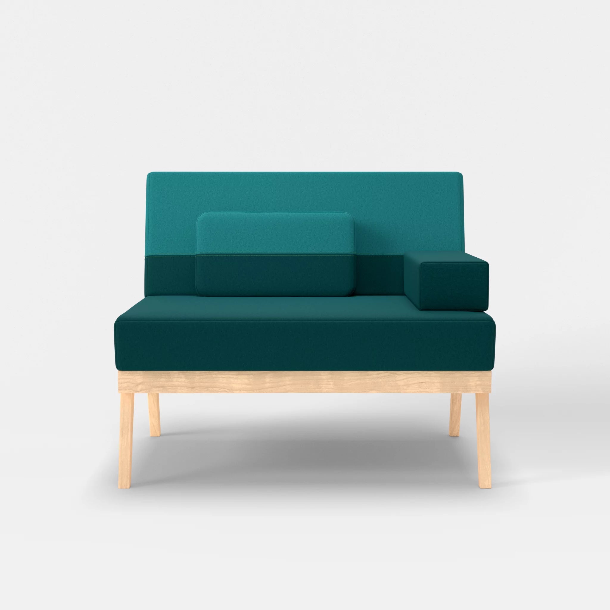 1er Sitzsofa Bauz dama0018-dama0076 in Türkis und Türkis von vorne